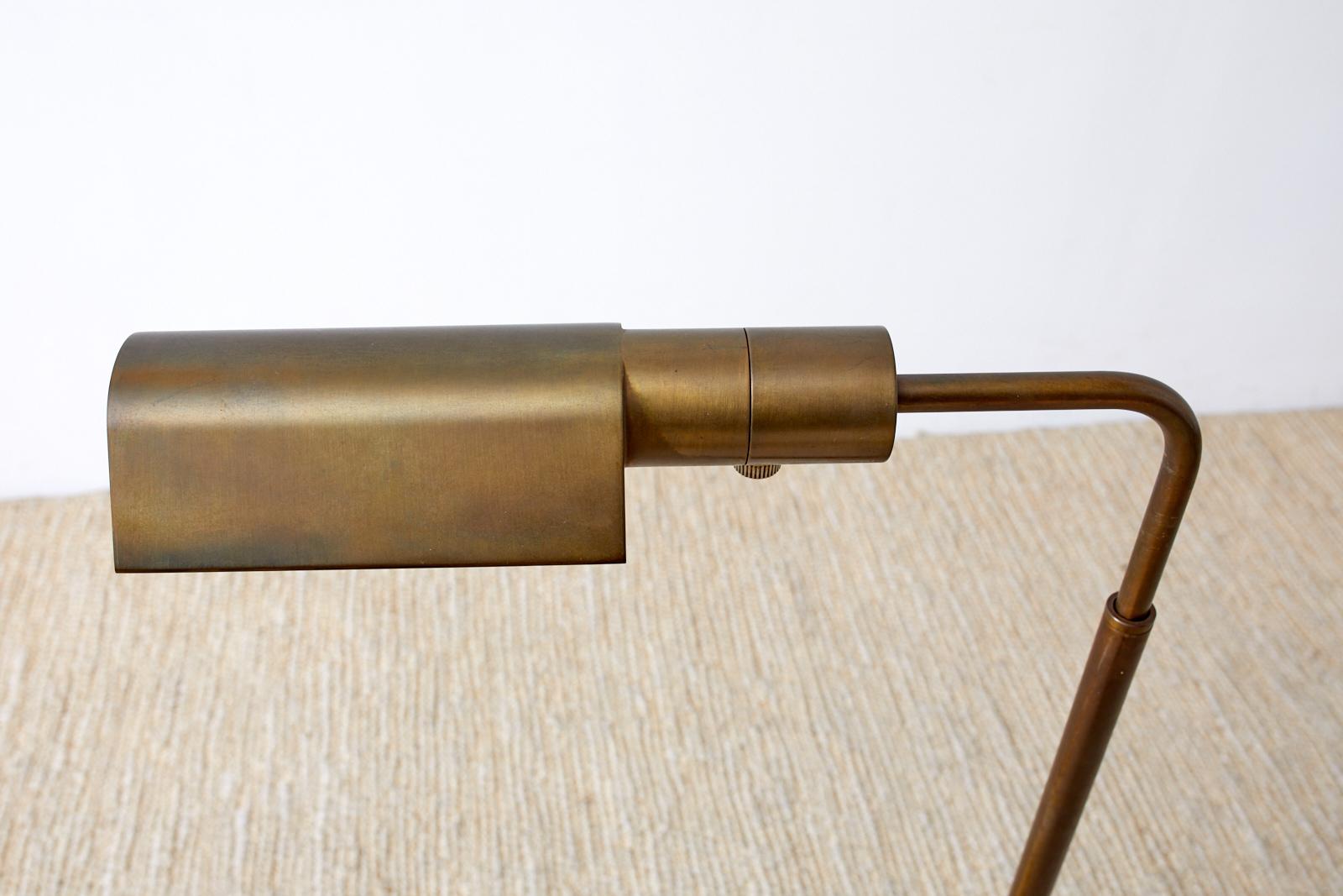 American Pair of Casella Brass Adjustable Pharmacy Floor Lamps