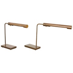 Pair of Casella Midcentury Brass Desk Reading Lamps