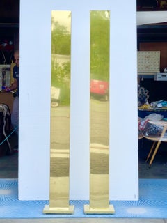 Pair of Casella Polished Brass "Pylon" Uplighters