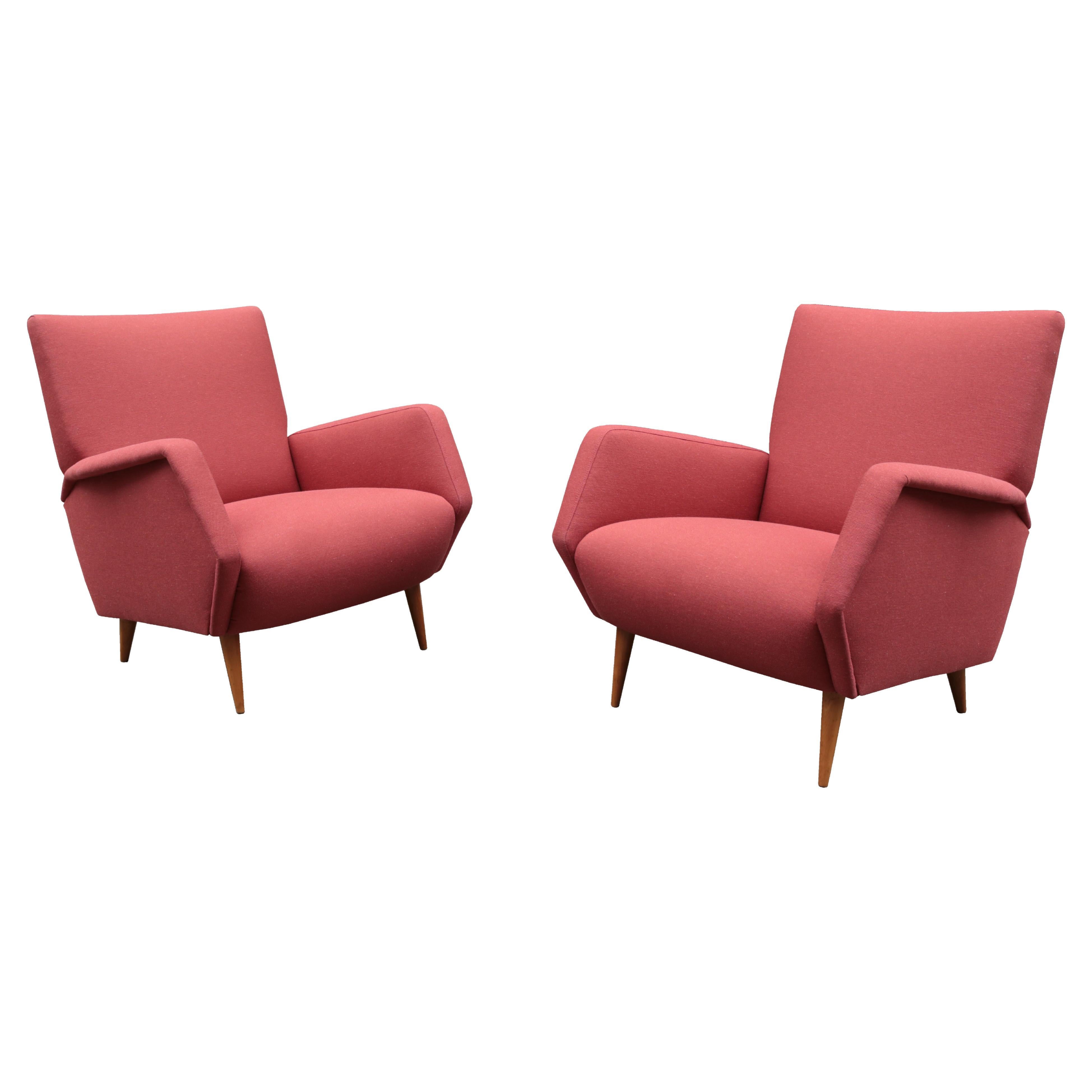 Pair of Cassina Armchairs Designed by Gio Ponti For Sale