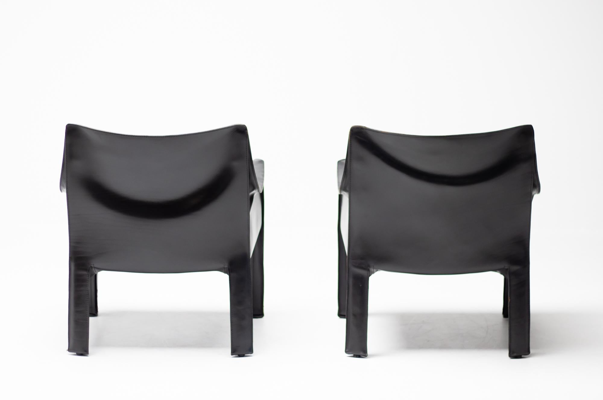 Pair of Cassina Cab 414 Lounge Chairs by Mario Bellini 4