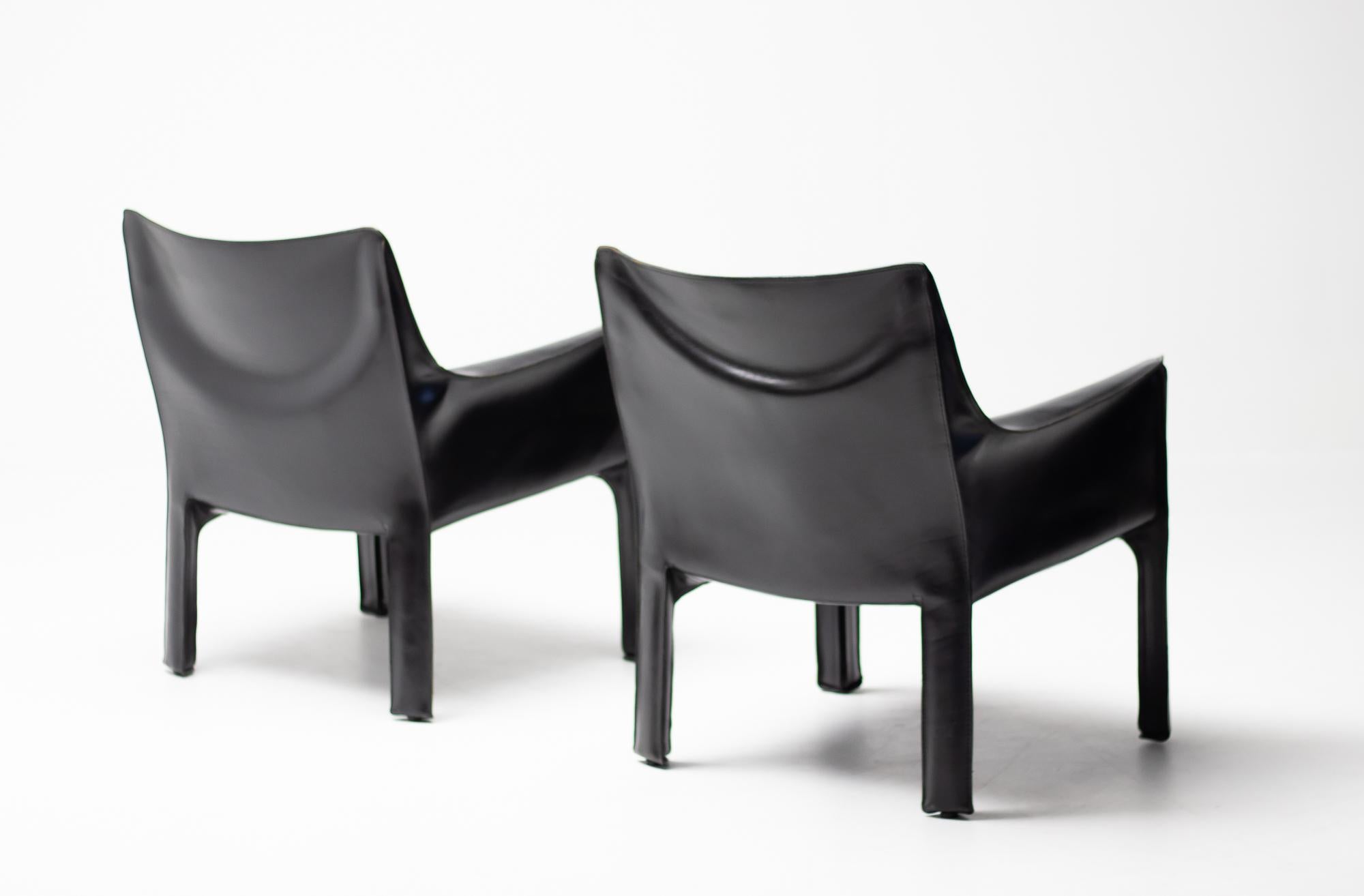 Pair of Cassina Cab 414 Lounge Chairs by Mario Bellini 2