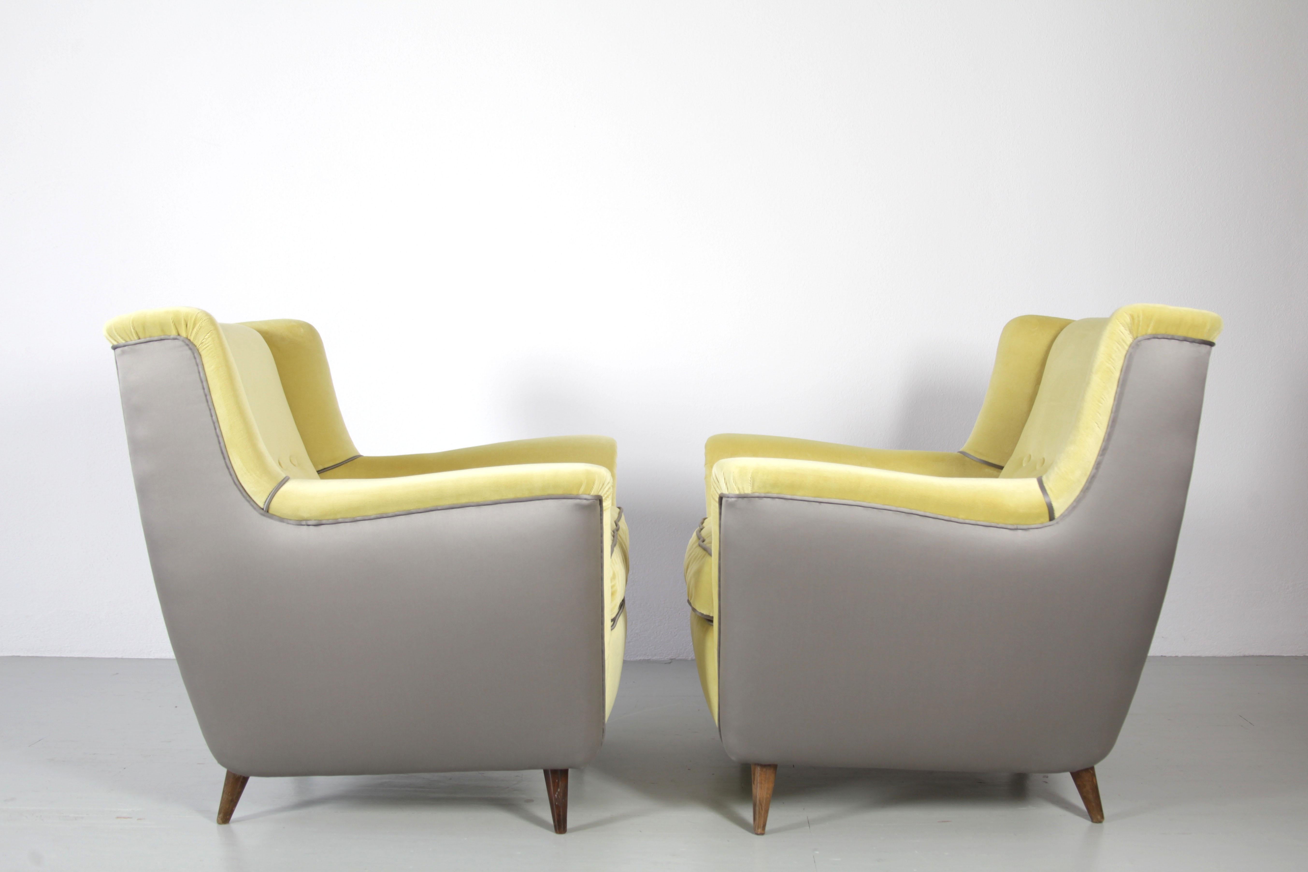 Mid-Century Modern Fauteuils Modèle 809 conçus par Figli de Amadeo dei Cassina pour Cassina, années 50 en vente