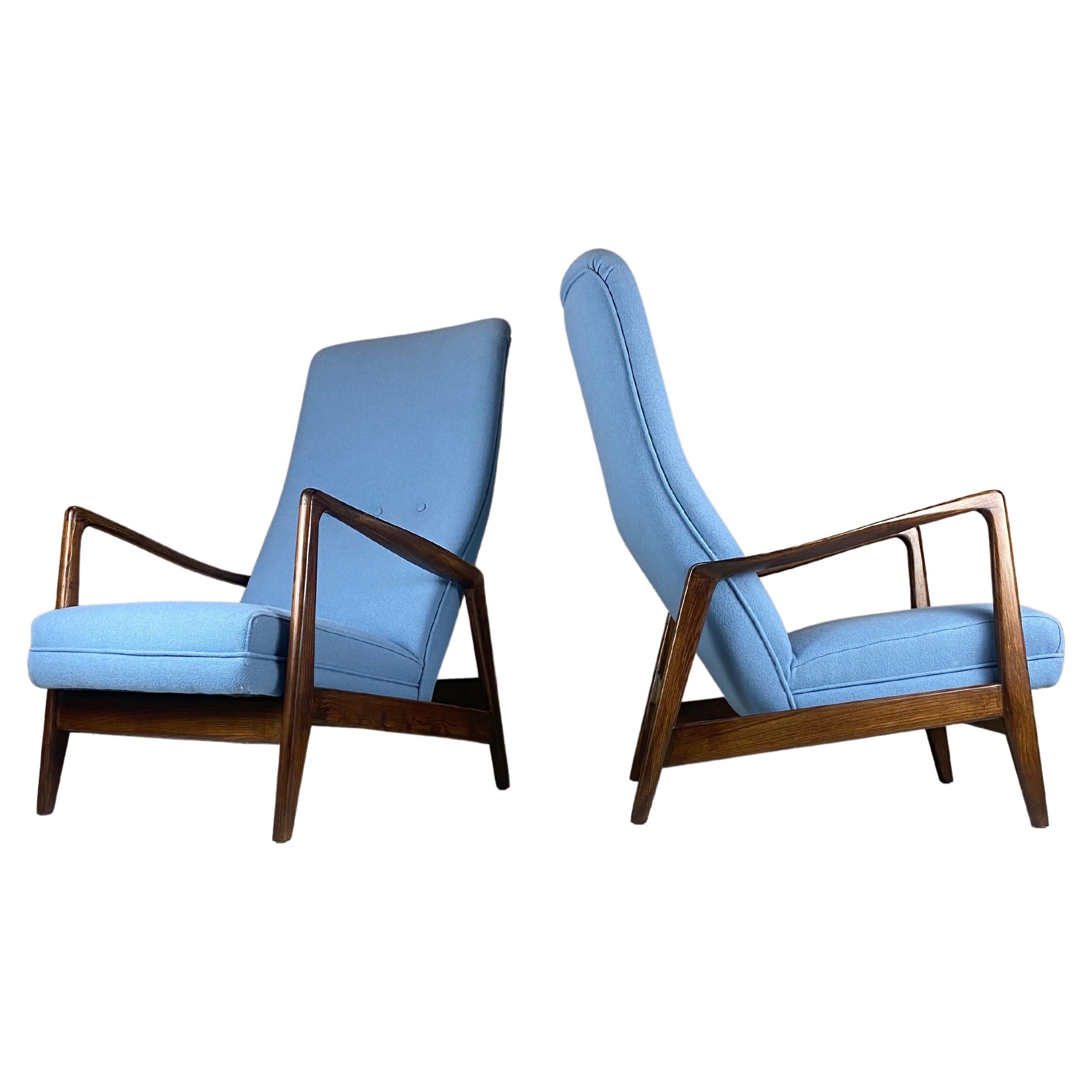 Pair of Cassina no. 829 Highback Lounge Chairs by Gio Ponti, Parco dei Principe
