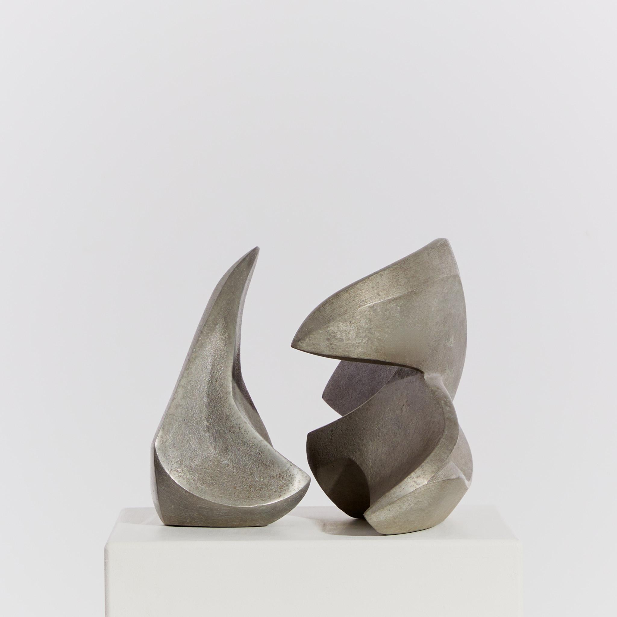 Pair of Cast Aluminium Abstract Sculptures 9