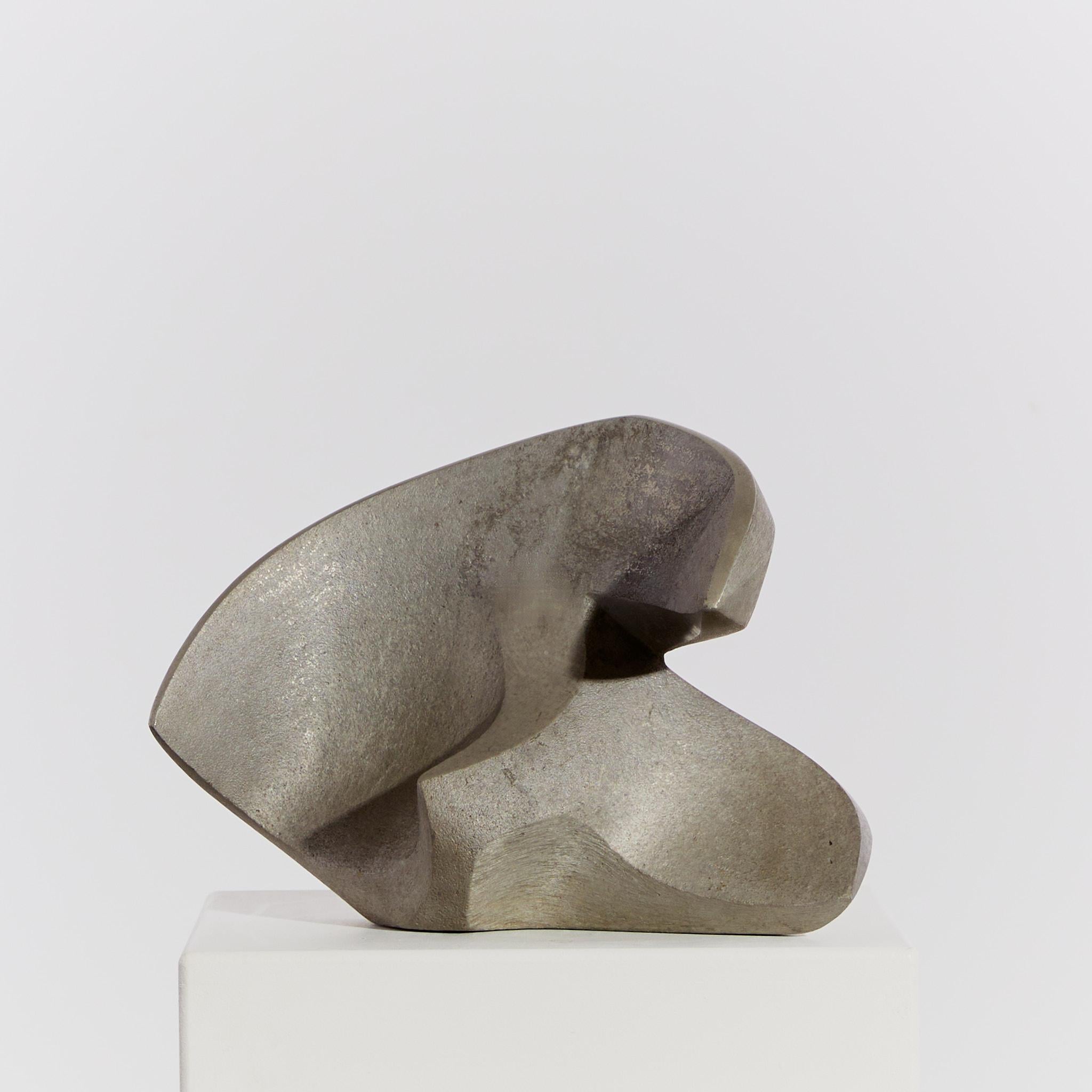 Pair of heavy cast aluminium sculptures, with dynamic abstract forms, by sculptor and author Pamela Rydzewski. Each piece can be positioned either together or in response to each other, for a compelling display.

Sold as a pair.

Artist: Pamela