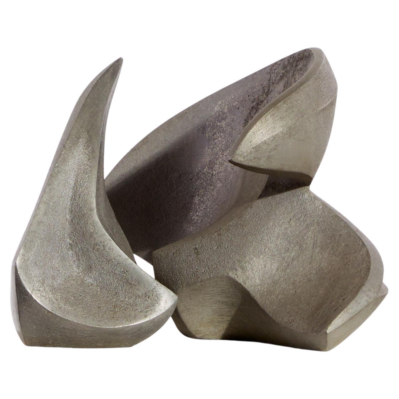 Pair of Cast Aluminium Abstract Sculptures