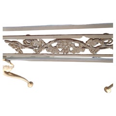 Pair of Cast Aluminum End Tables by Molla of Italy Obscure Glass Tops with Shelf