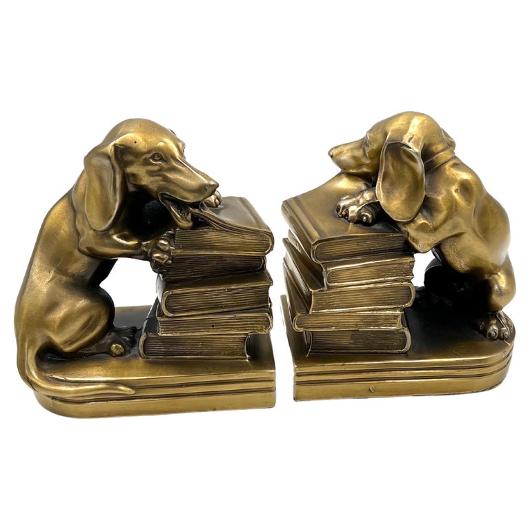 Pair of Cast Brass Decorative Bookends by Philadelphia Manufacturing