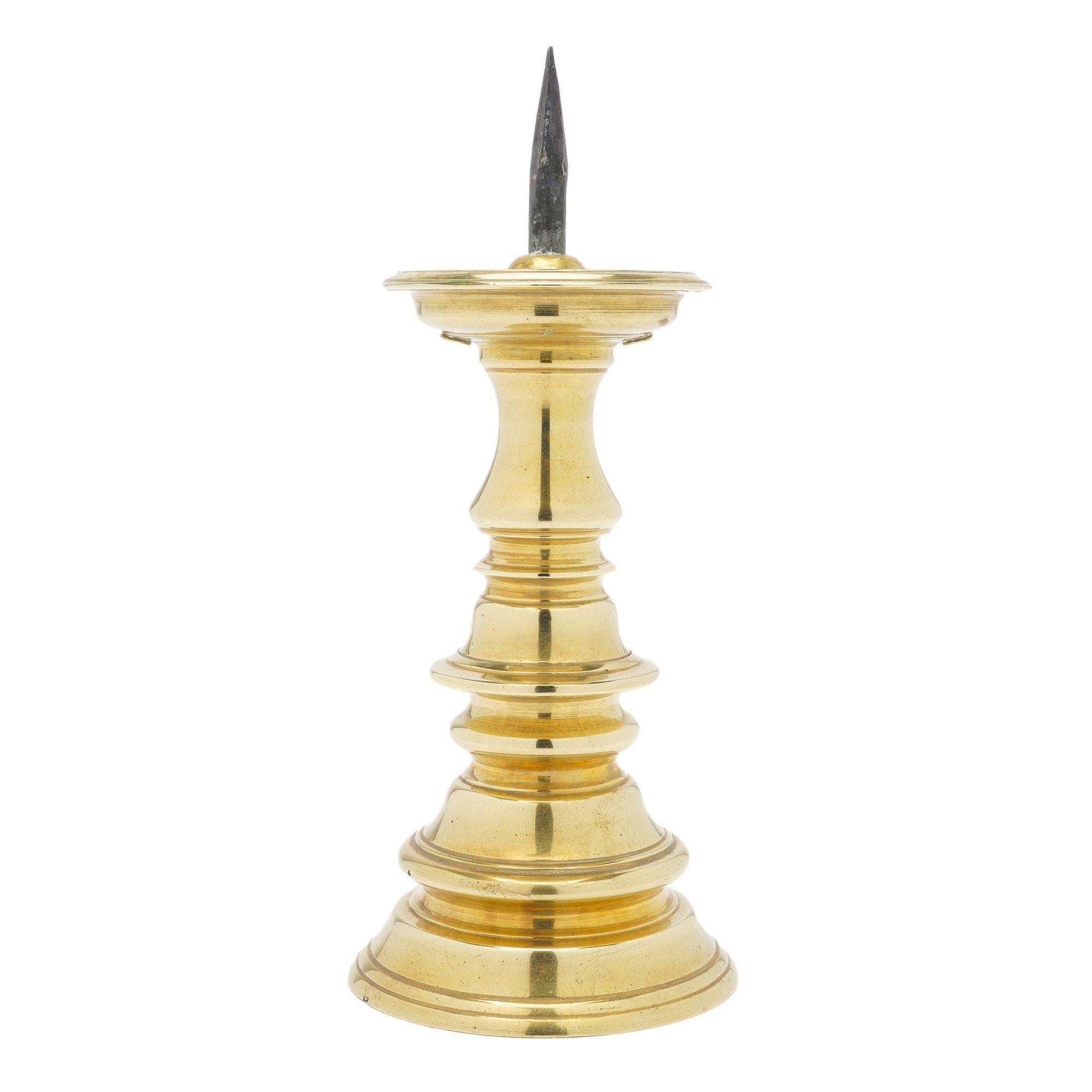 20th Century Pair of cast brass pricket candlesticks by Colonial Williamsburg, c. 1960 For Sale