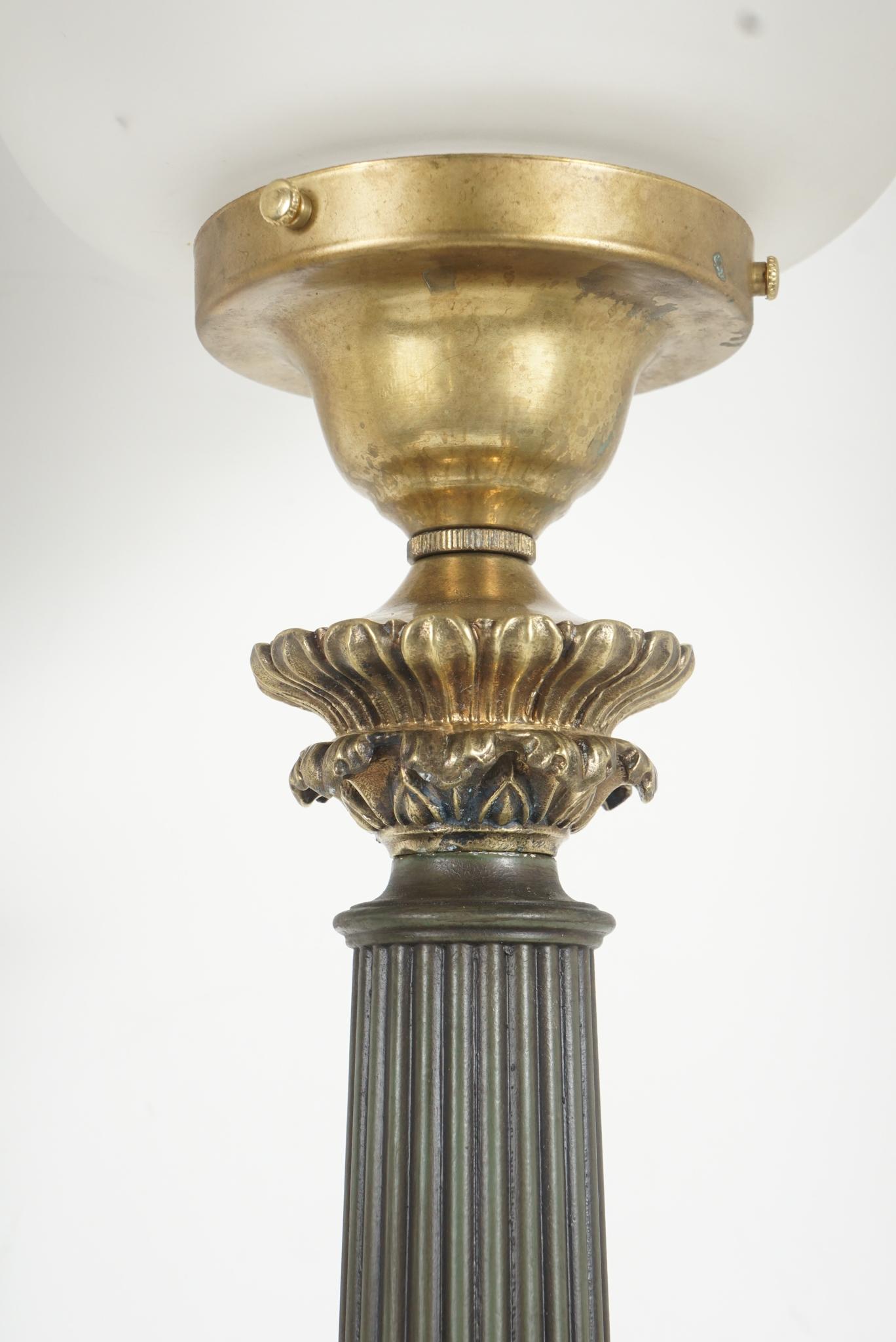 Pair of Cast Brass & Tole Neoclassical Sinumbra Style Lamps For Sale 4