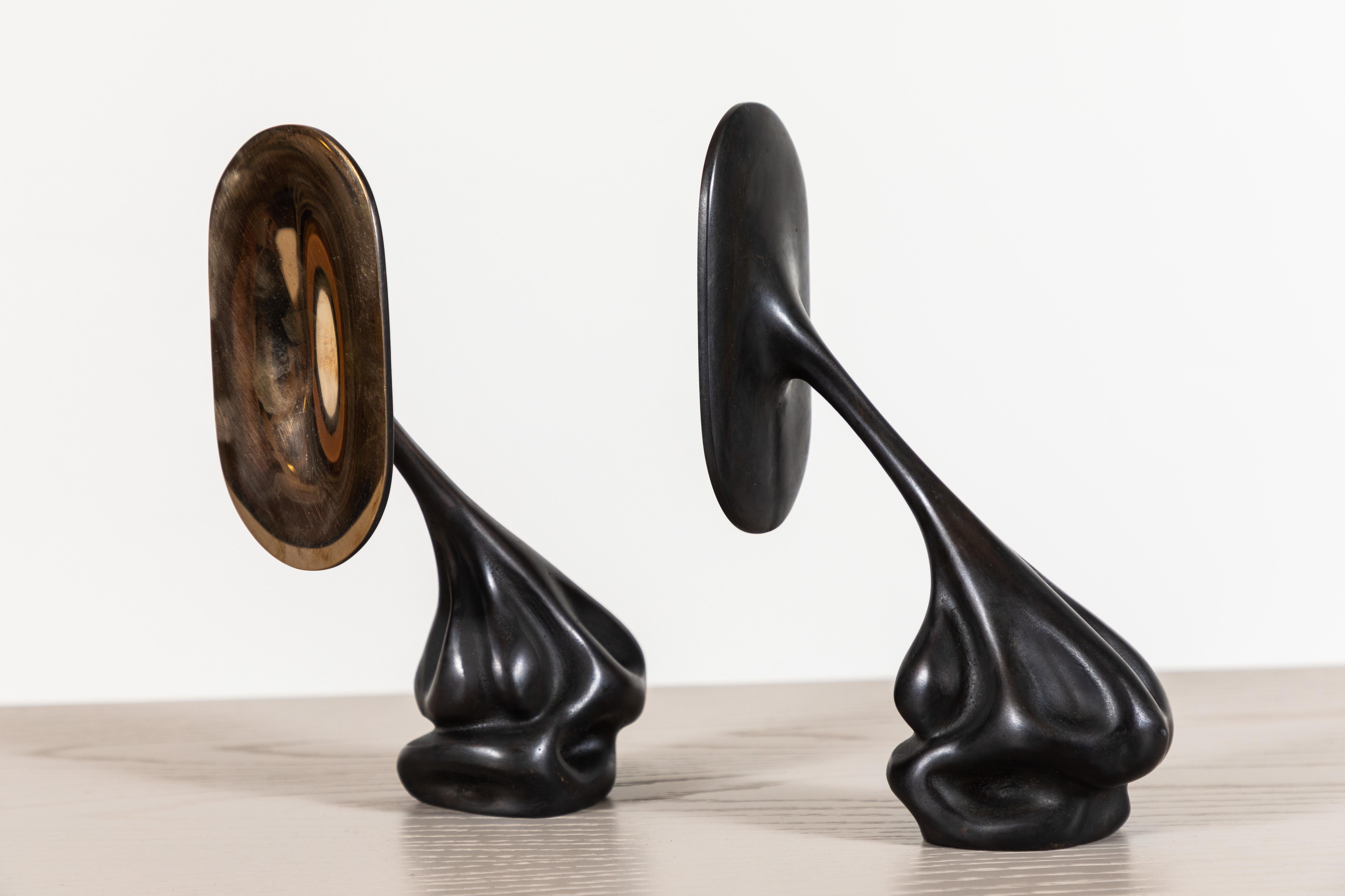 North American Pair of Cast Bronze Bookends by Artist Vincent Pocsik