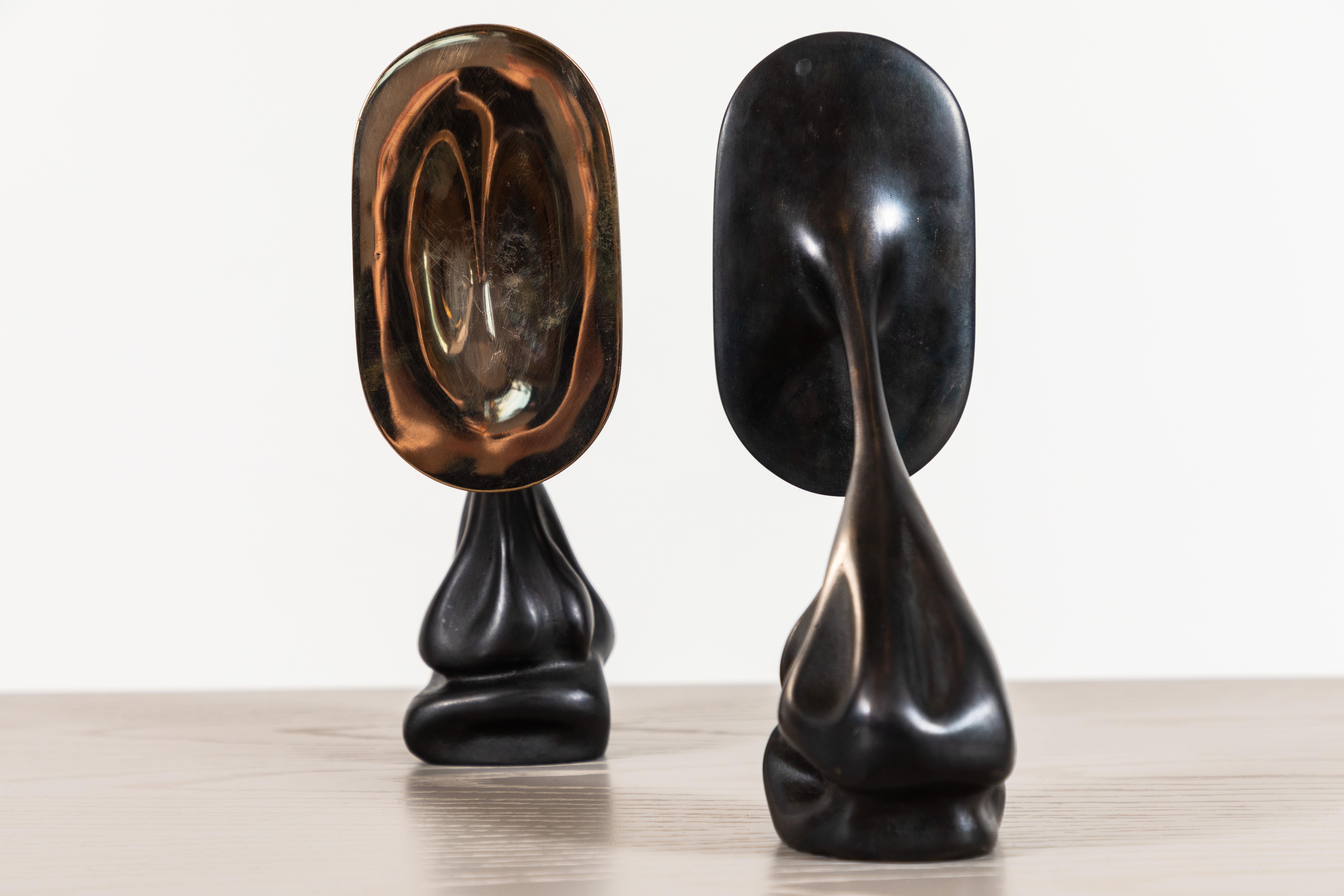 Pair of Cast Bronze Bookends by Artist Vincent Pocsik In New Condition In Los Angeles, CA