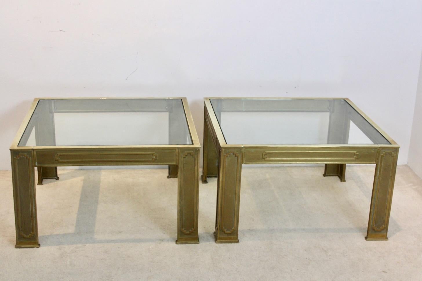 Pair of Cast Bronze Brutalist Side Tables by Peter van Heeck For Sale 5