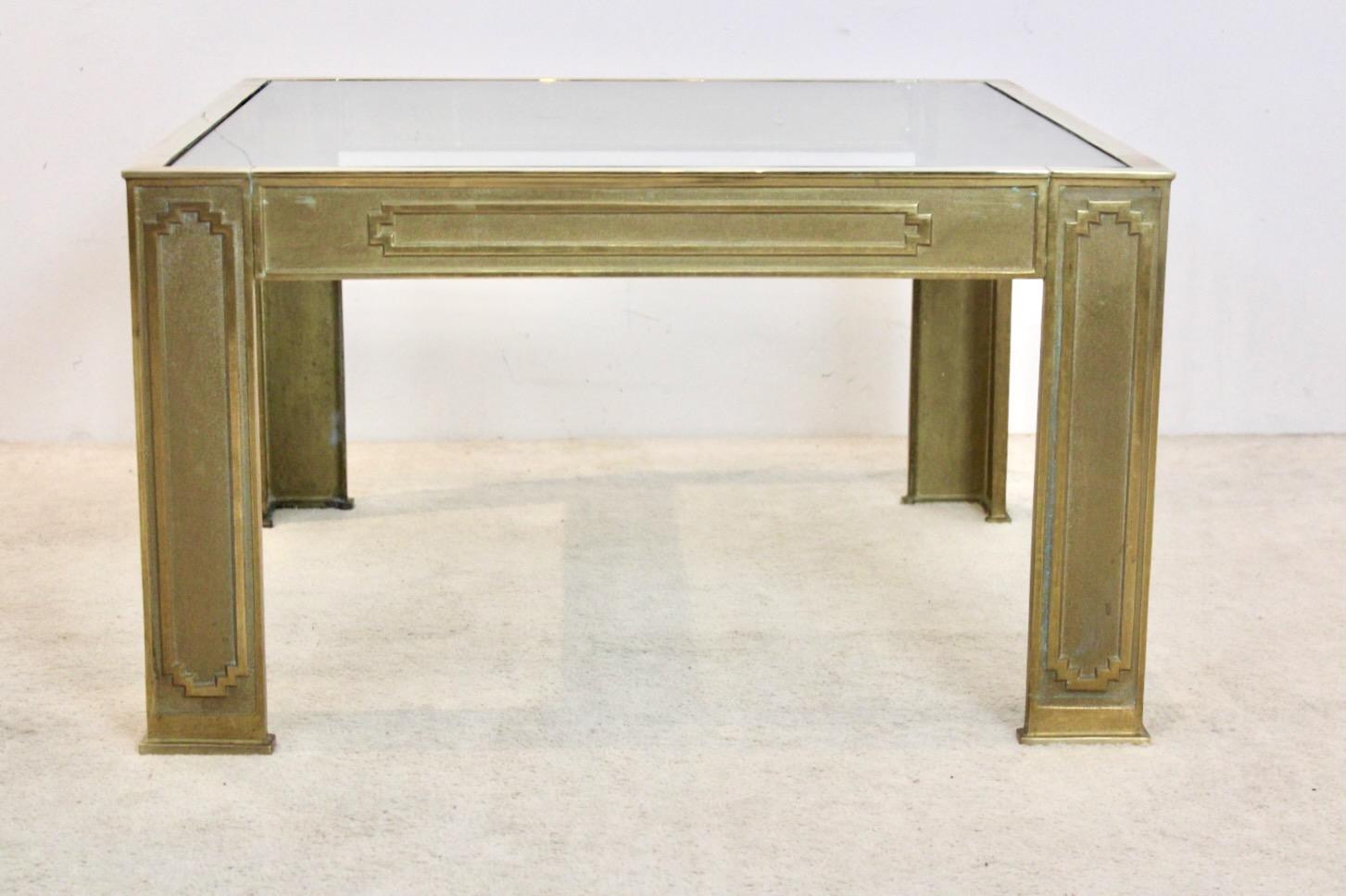 Belgian Pair of Cast Bronze Brutalist Side Tables by Peter van Heeck For Sale