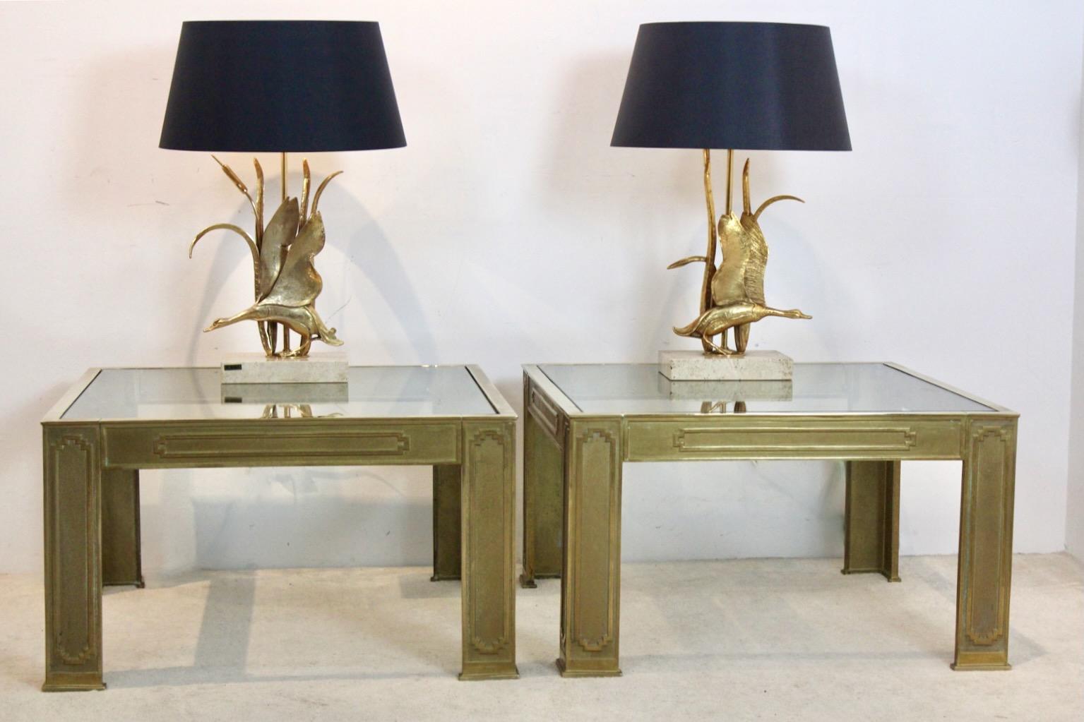 Pair of Cast Bronze Brutalist Side Tables by Peter van Heeck For Sale 2