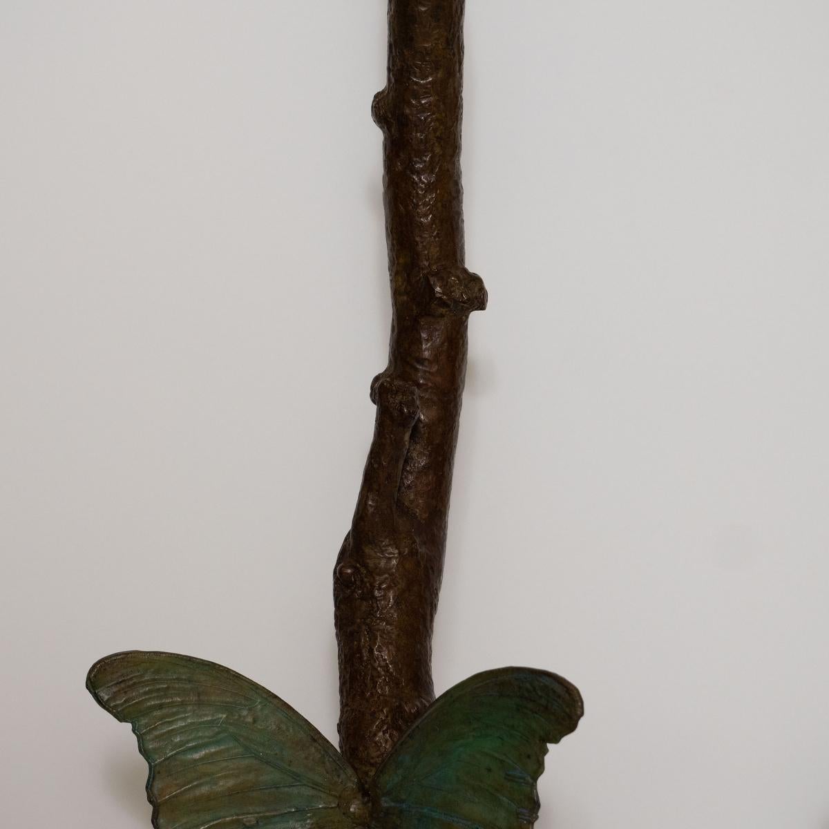Pair of Cast Bronze Butterfly Table Lamps 6