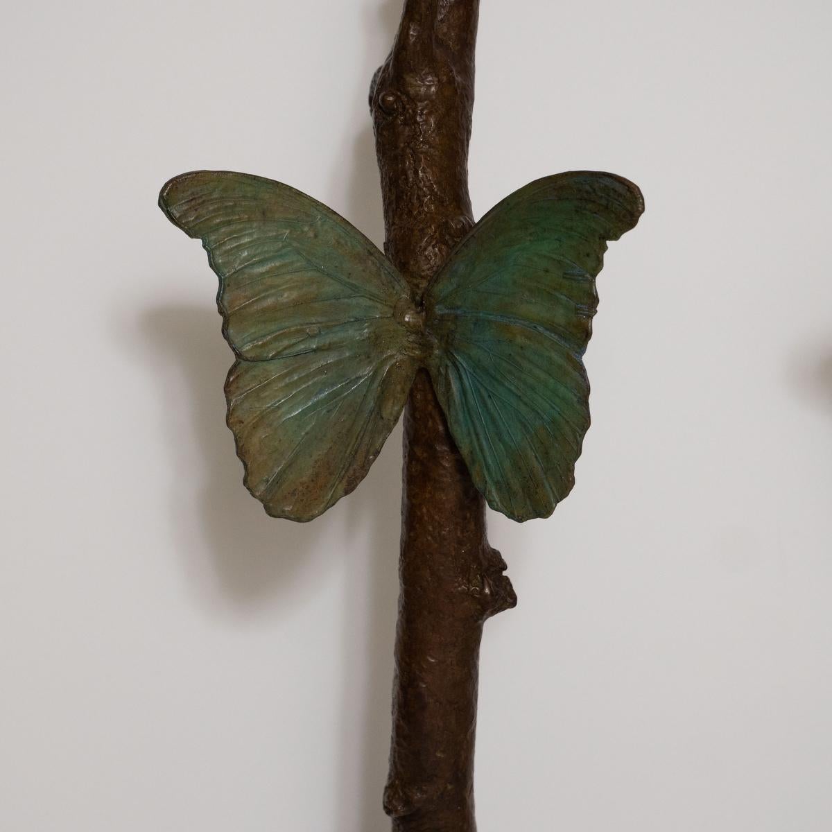 Pair of Cast Bronze Butterfly Table Lamps 2