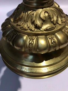 Pareja de Candelabros de Bronce Fundido Estilo Luis XVI Firmados Ferdinand Barbedienne