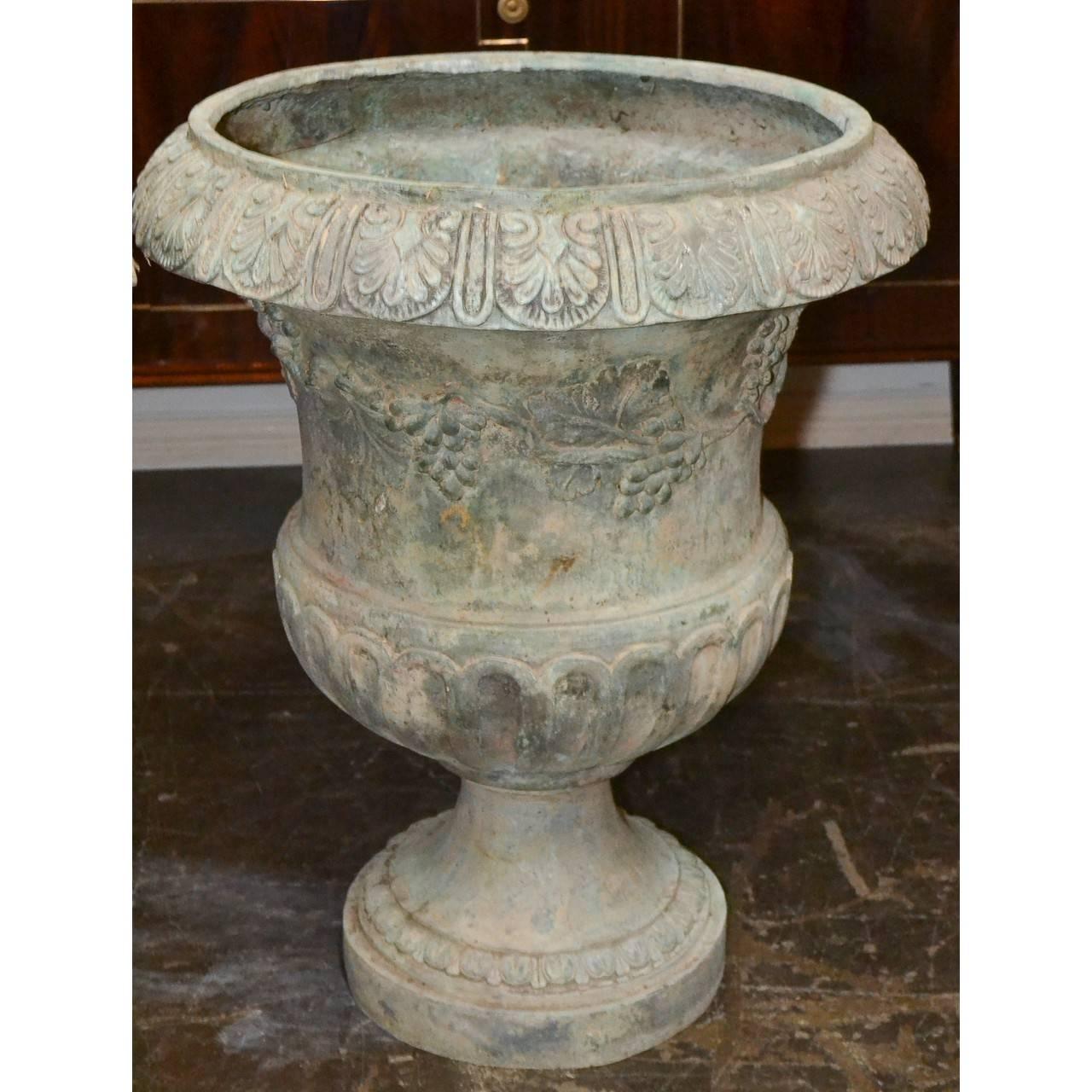 Pair of Cast Bronze French Style Planters In Good Condition In Dallas, TX