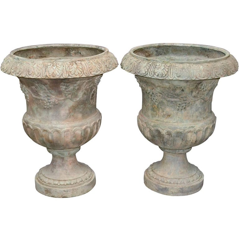 Pair of Cast Bronze French Style Planters at 1stDibs