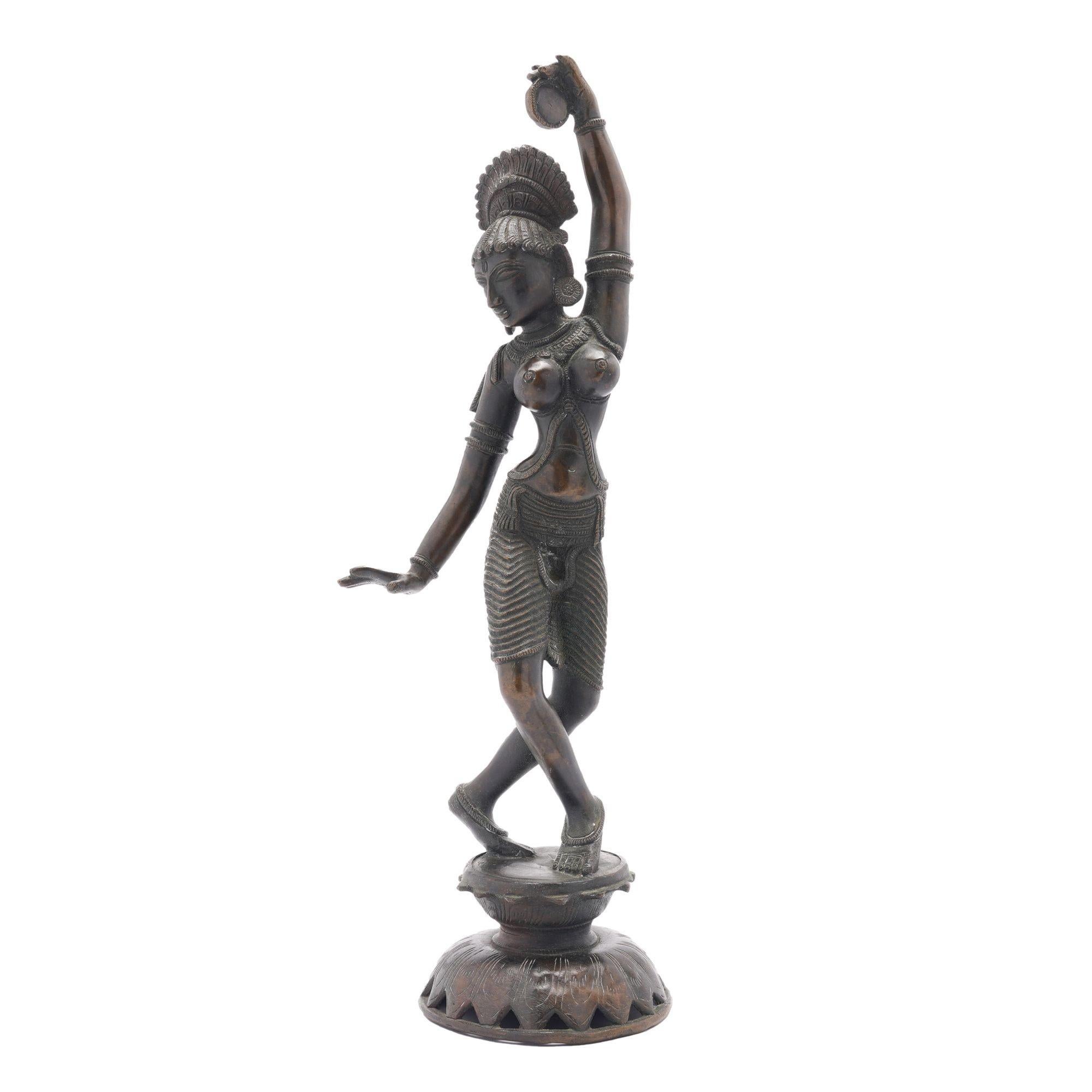 Bronze Pair of cast bronze Hindu figures of Parvati & Shiva, c. 1800's en vente