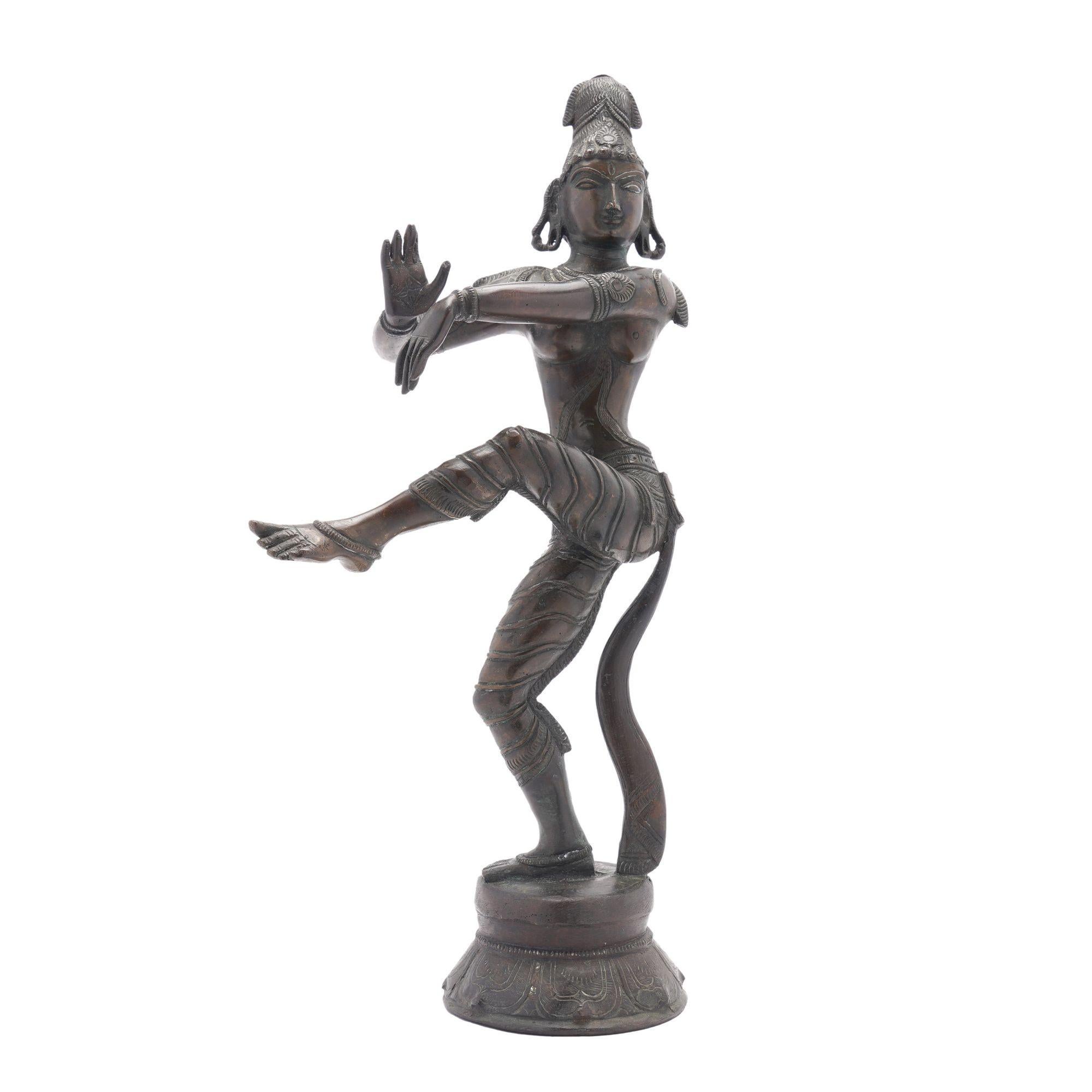 Pair of cast bronze Hindu figures of Parvati & Shiva, c. 1800's en vente 1