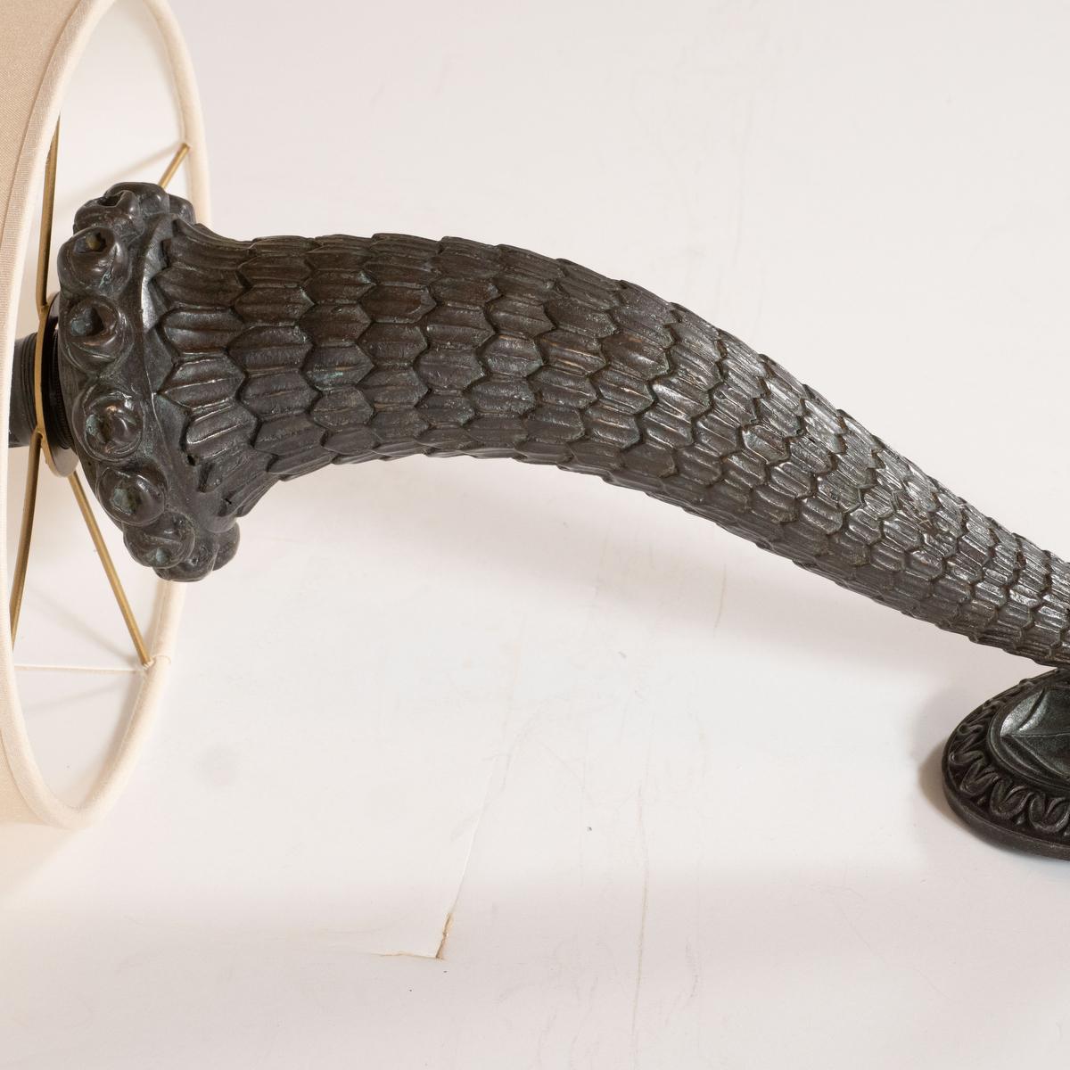 Pair of Cast Bronze Horn Sconces For Sale 8