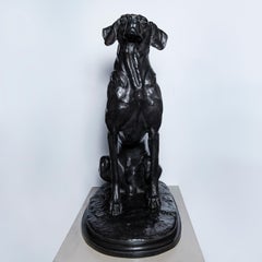 Paar Jagdhunde aus Bronzeguss, Frankreich, spätes 19. Jahrhundert