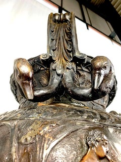 Pair of Cast Bronze Neoclassical Roman Style Urns