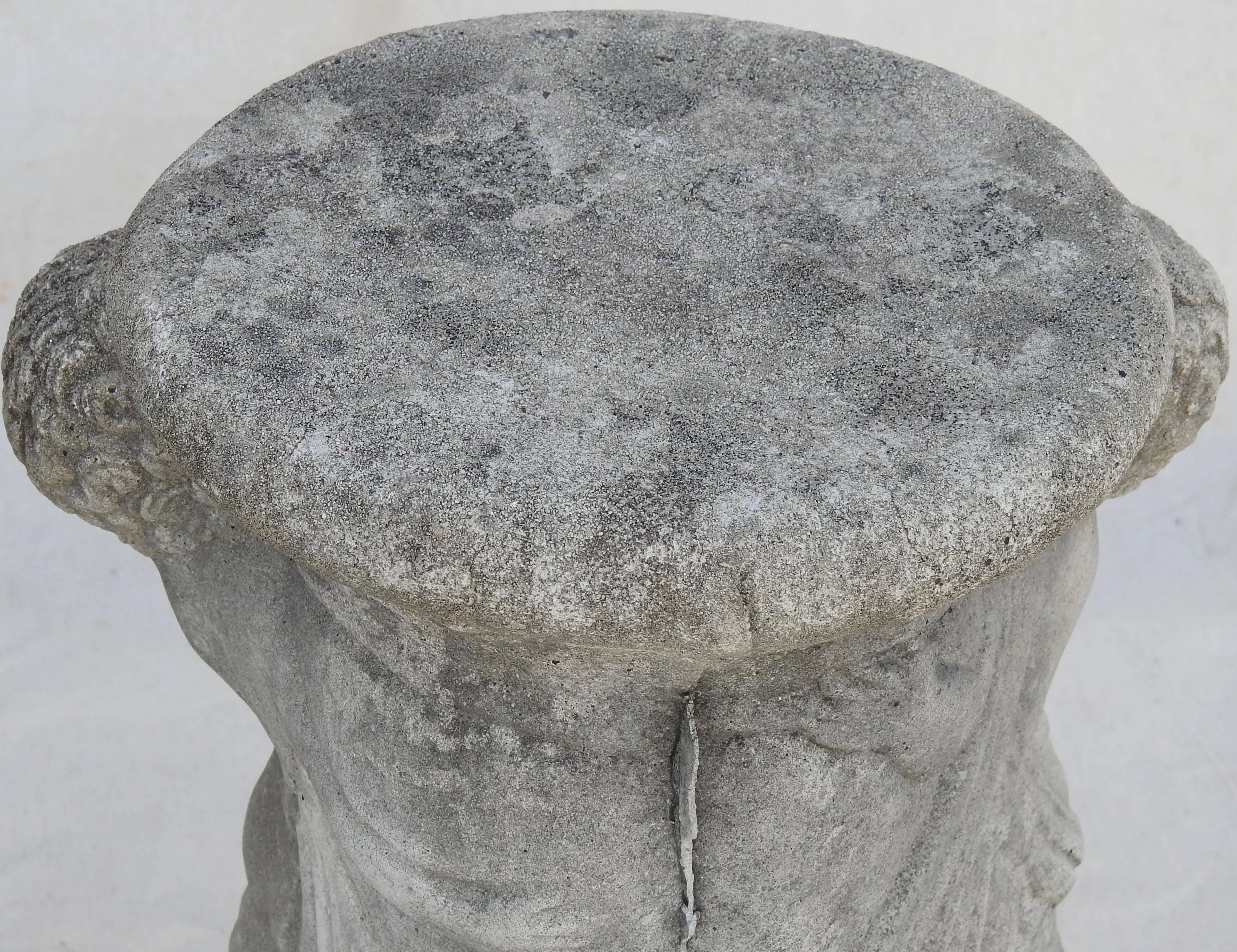 Cast Stone Cherub Pedestals Pair For Sale 11