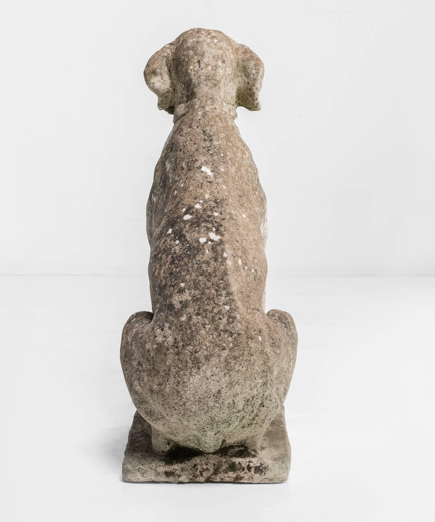 Mid-20th Century Pair of Cast Concrete Dogs, circa 1930