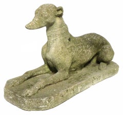 Pair of Cast Concrete Greyhound or Whippet Statues