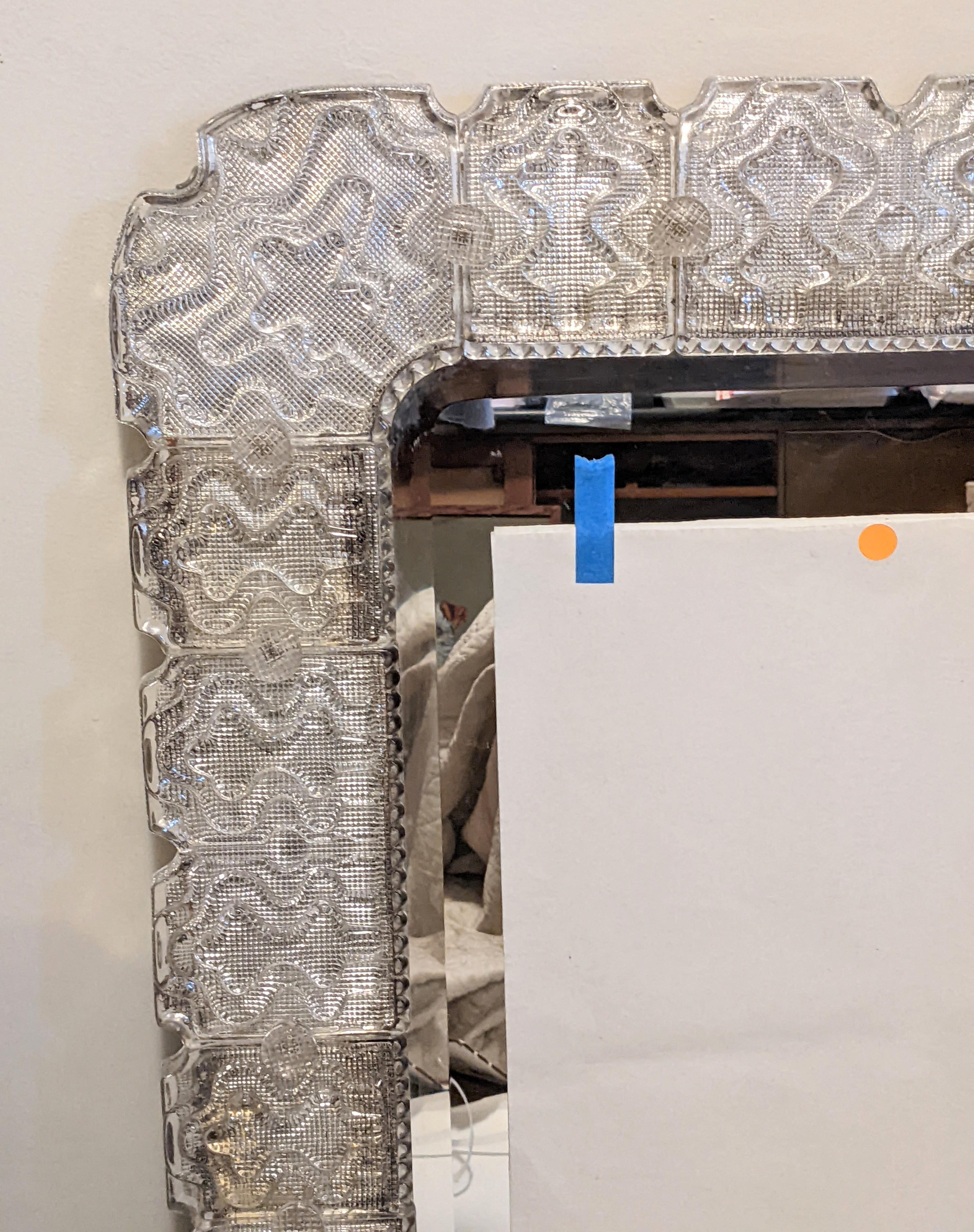 Pair of Cast Glass Tile Mirrors by Carl Fagerlund, Orrefors, 1950 8