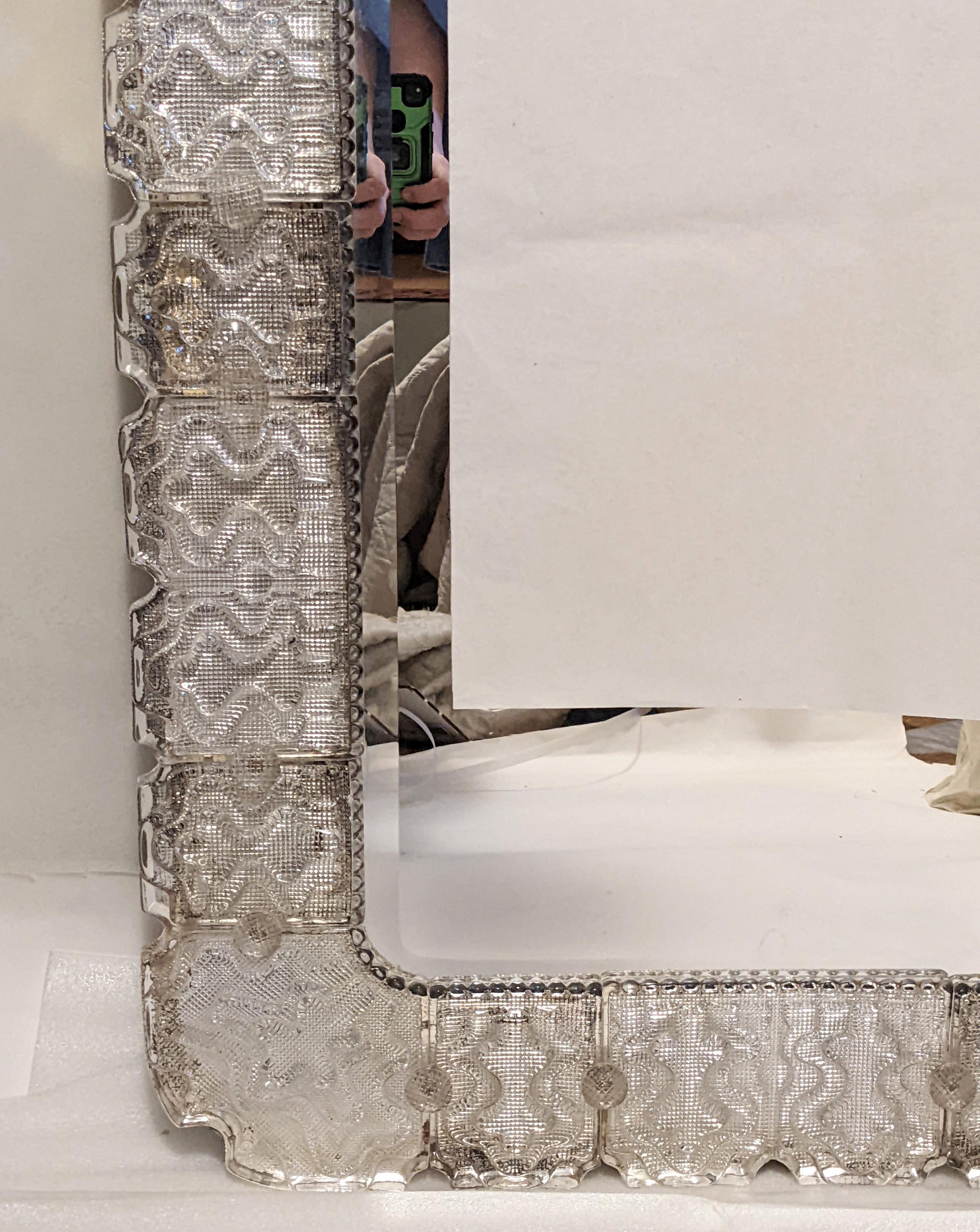 Pair of Cast Glass Tile Mirrors by Carl Fagerlund, Orrefors, 1950 12