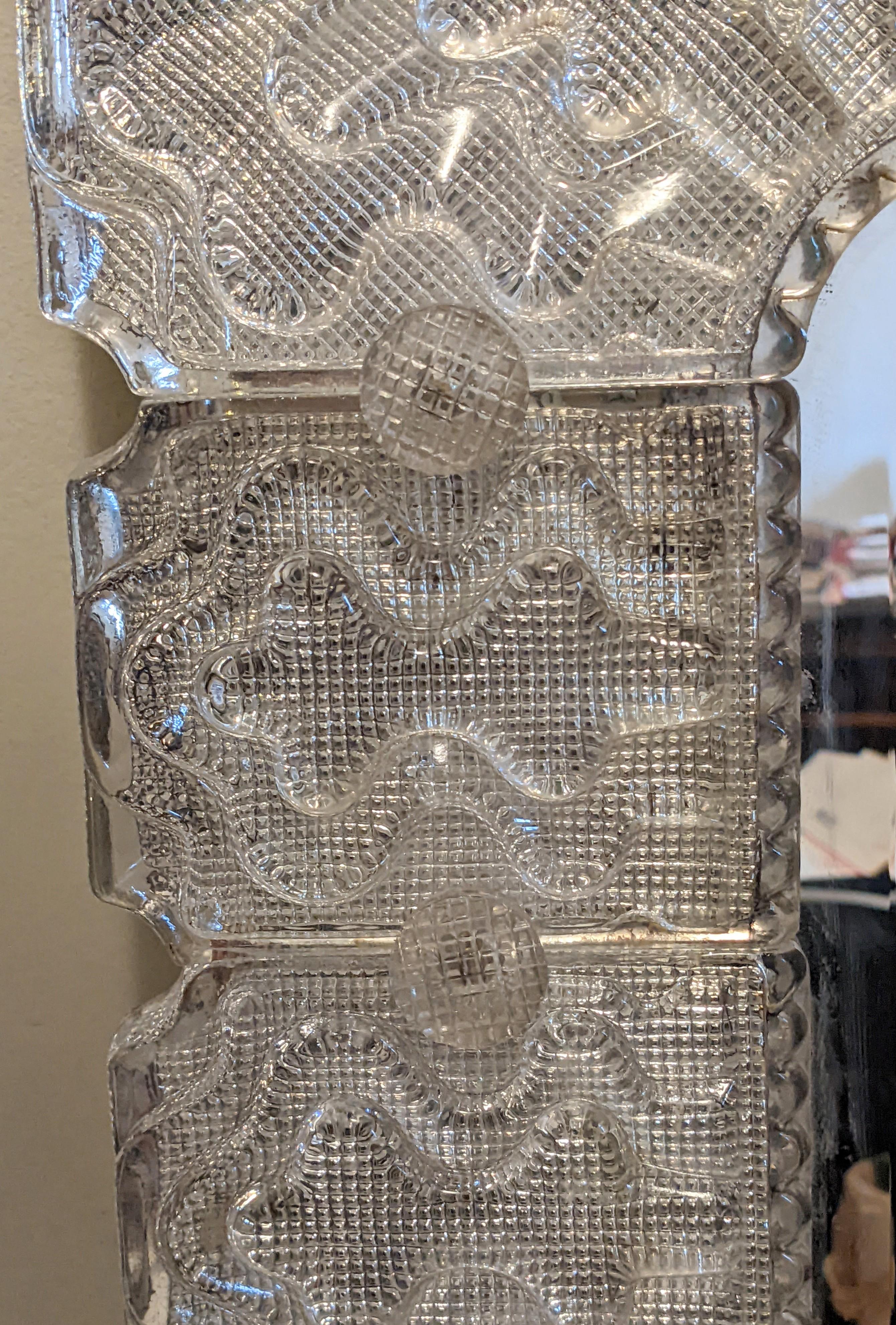 Swedish Pair of Cast Glass Tile Mirrors by Carl Fagerlund, Orrefors, 1950