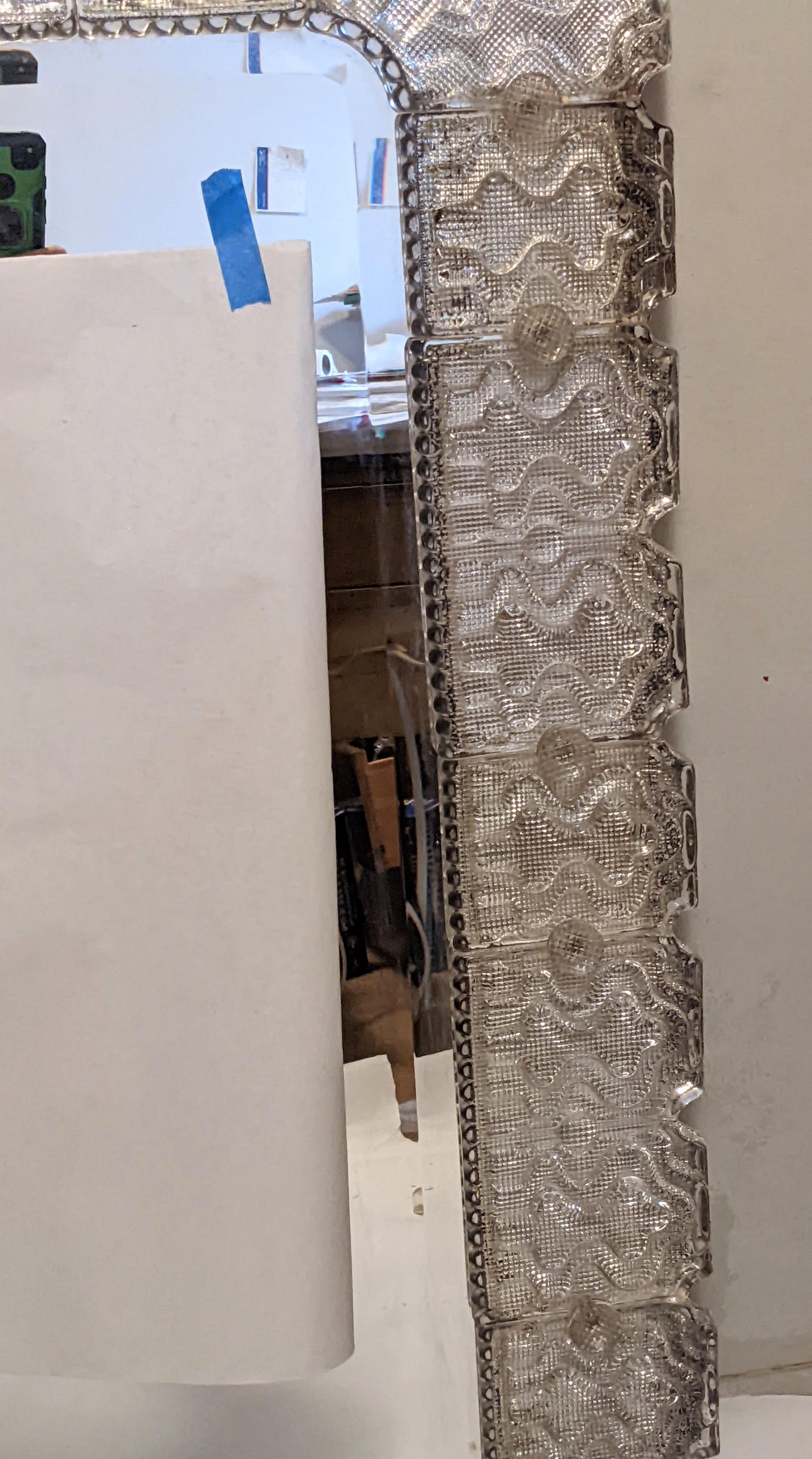 Pair of Cast Glass Tile Mirrors by Carl Fagerlund, Orrefors, 1950 2