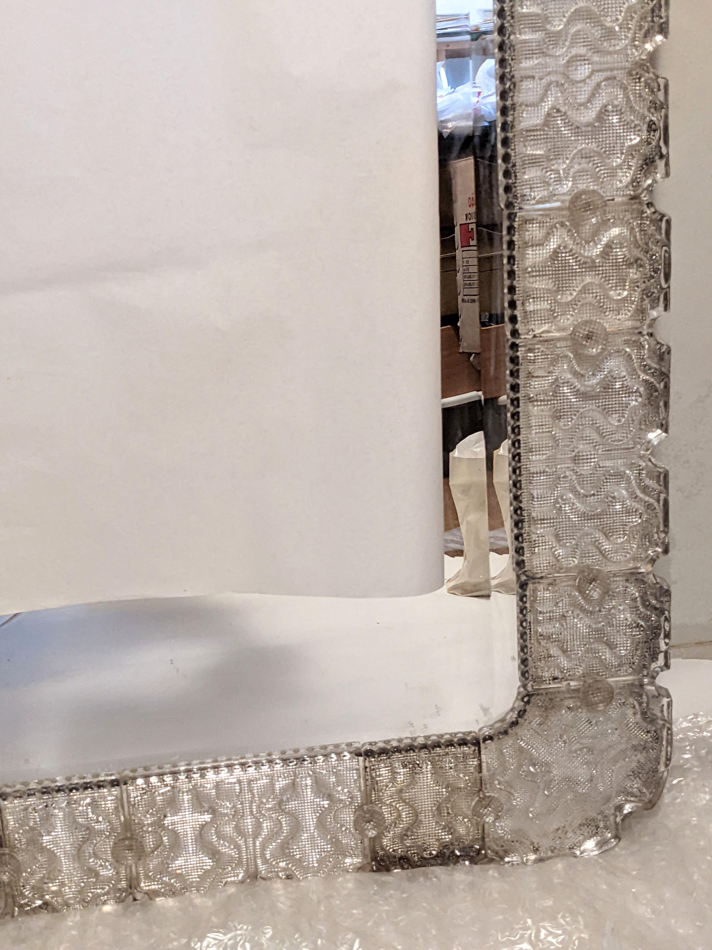 Pair of Cast Glass Tile Mirrors by Carl Fagerlund, Orrefors, 1950 3