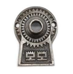Pair of Cast Iron Aesthetic Doorknob Rosettes, Early 20th C.