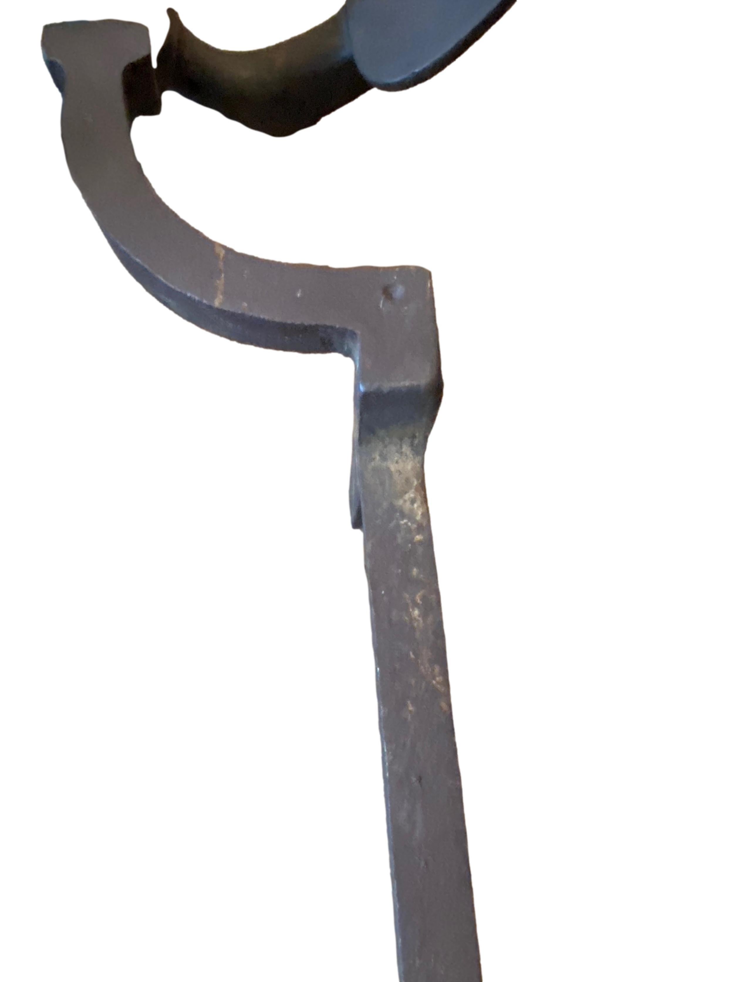 Pair of Cast Iron Anchor Andirons For Sale 2