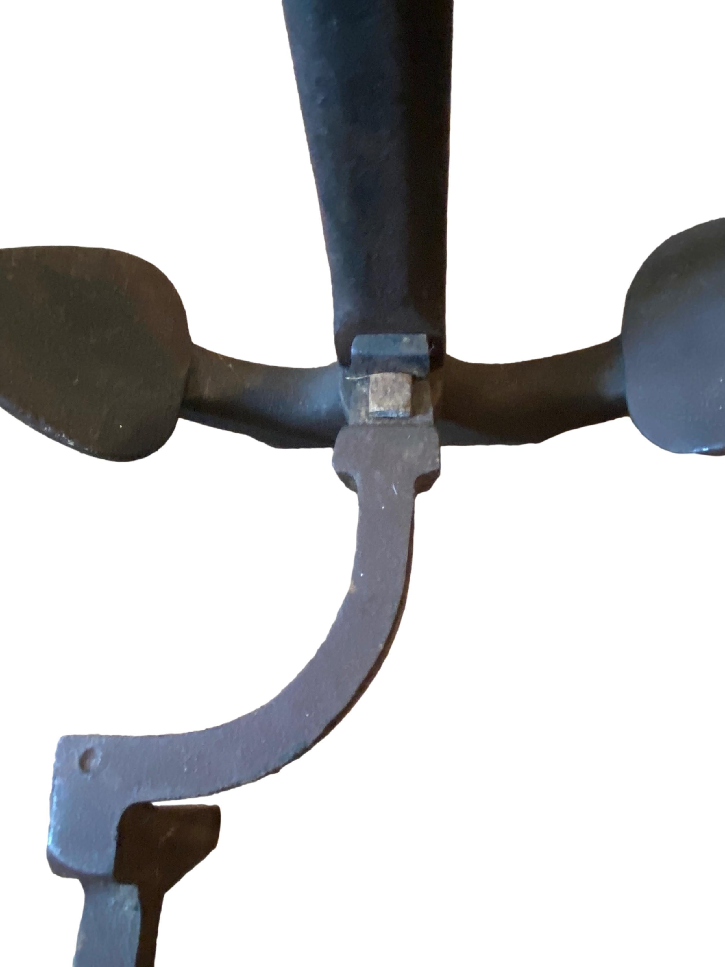 Pair of Cast Iron Anchor Andirons For Sale 3