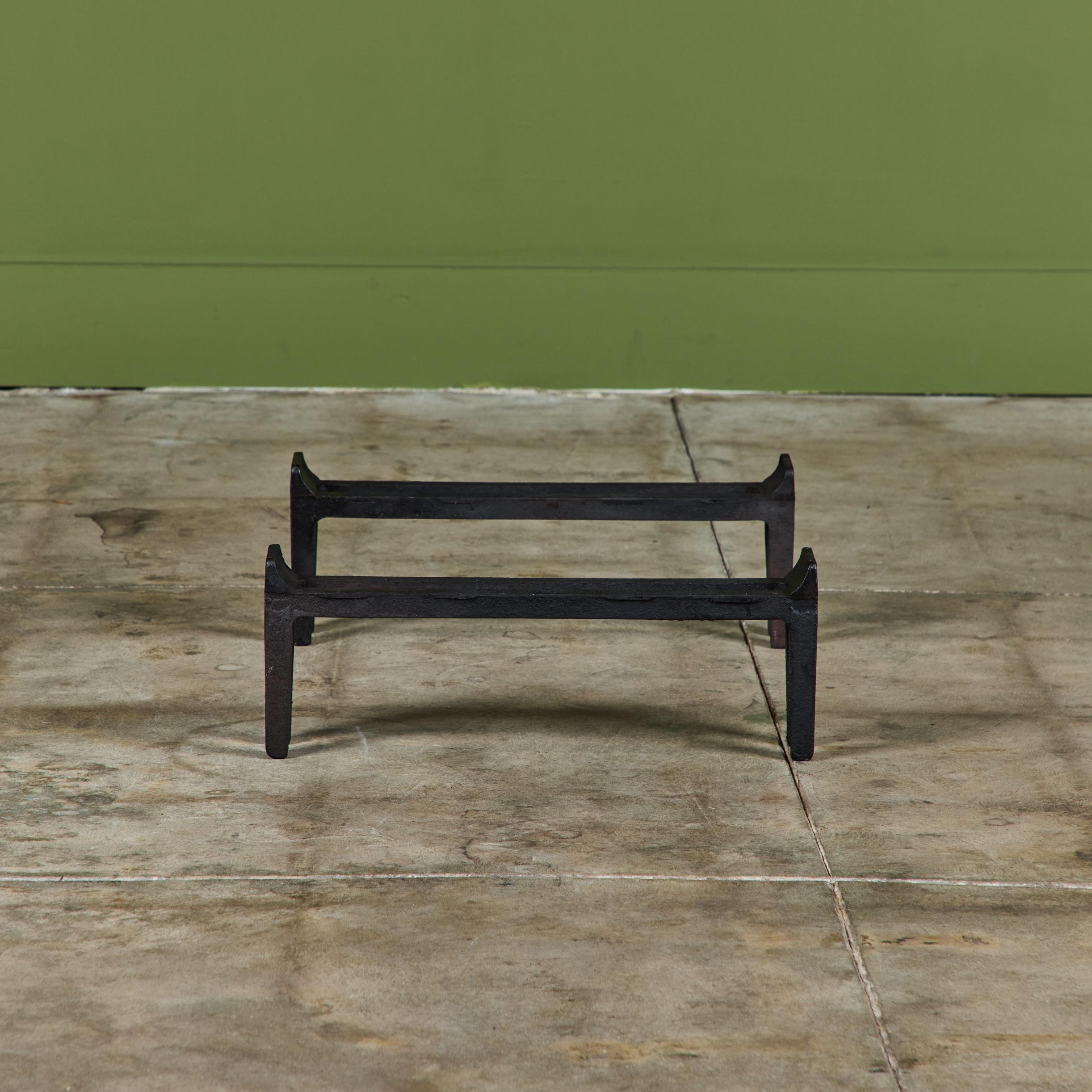 Pair of Cast Iron Andirons for Peerless For Sale 4
