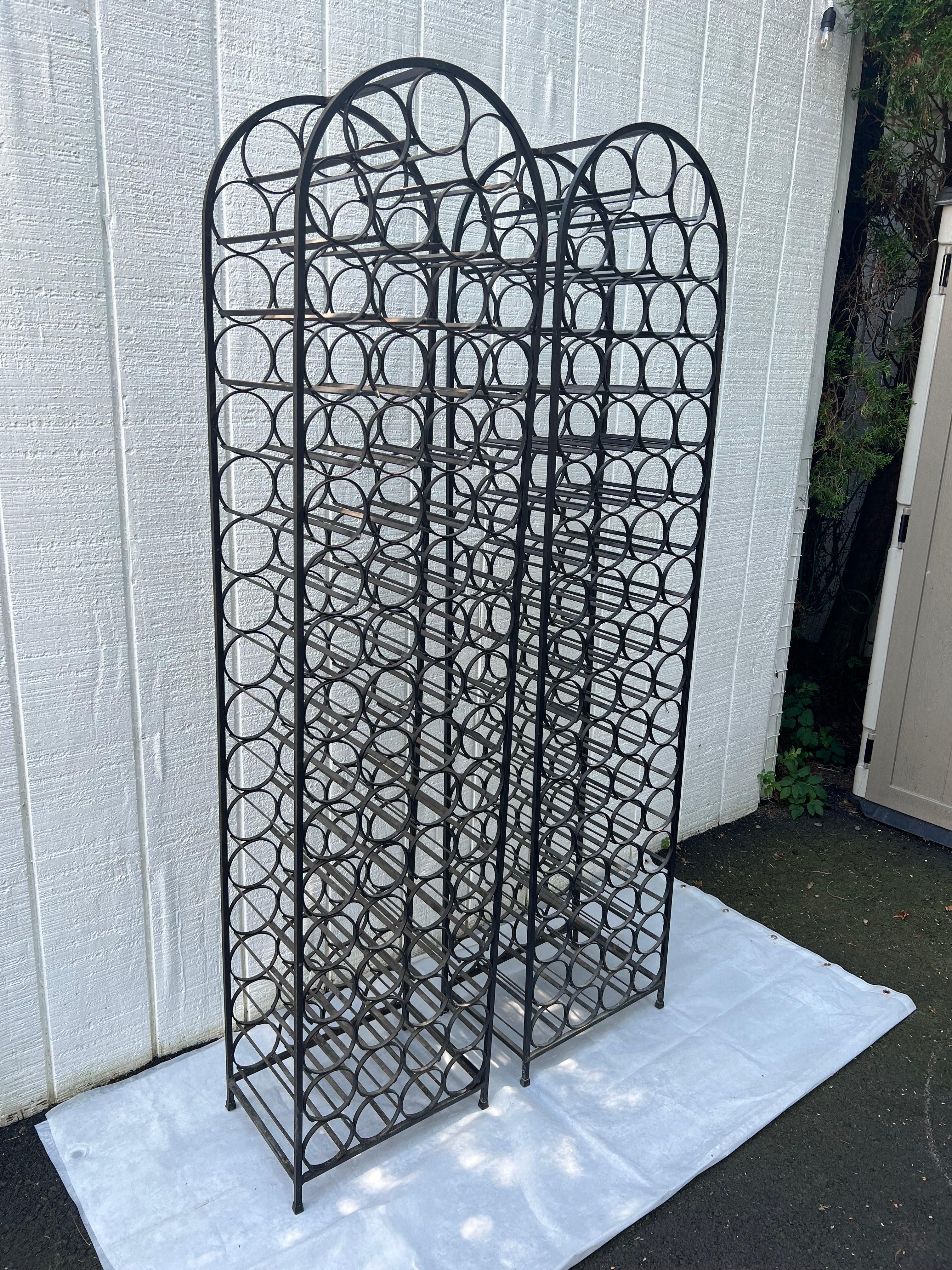 Pair of Cast Iron Arthur Umanoff Wine Racks 9