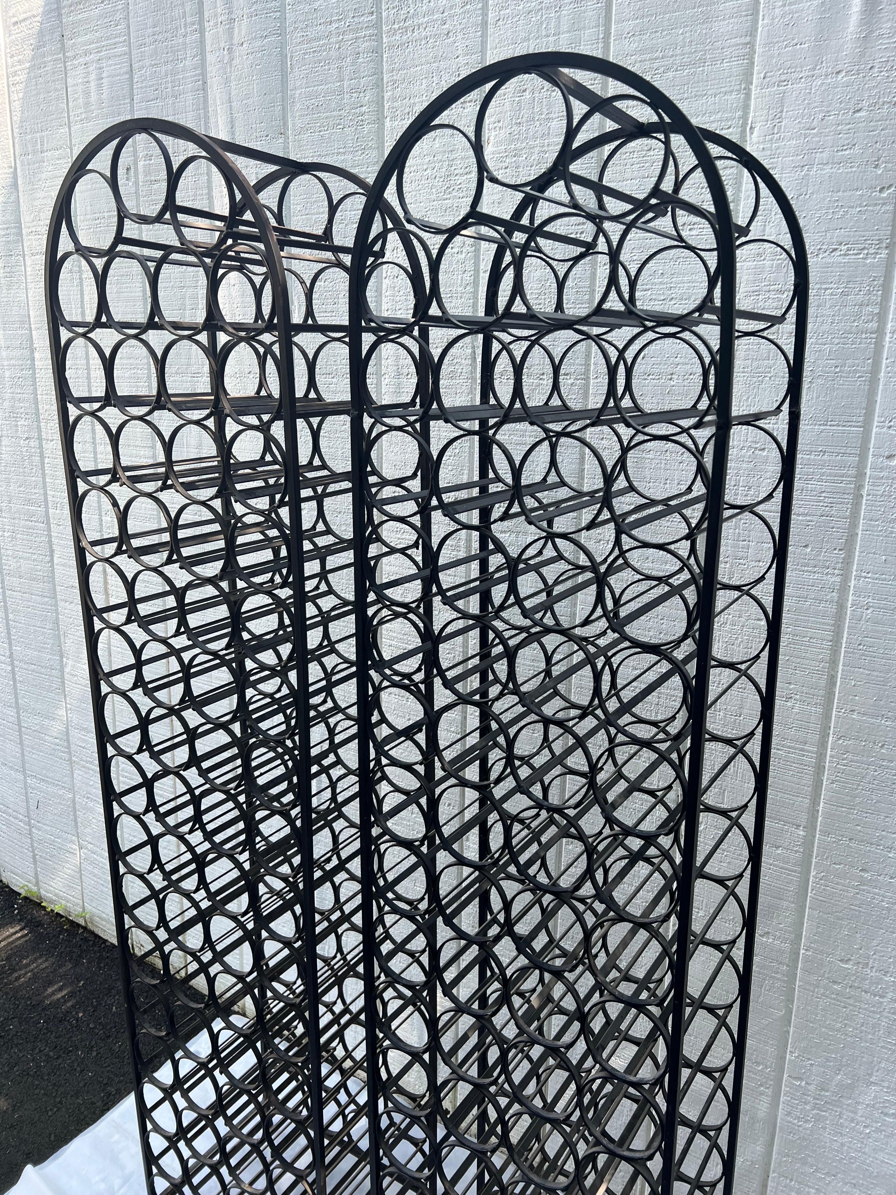 Mid-20th Century Pair of Cast Iron Arthur Umanoff Wine Racks