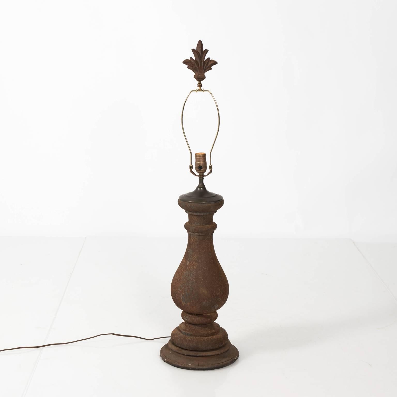Pair of Cast Iron Baluster Lamps 4