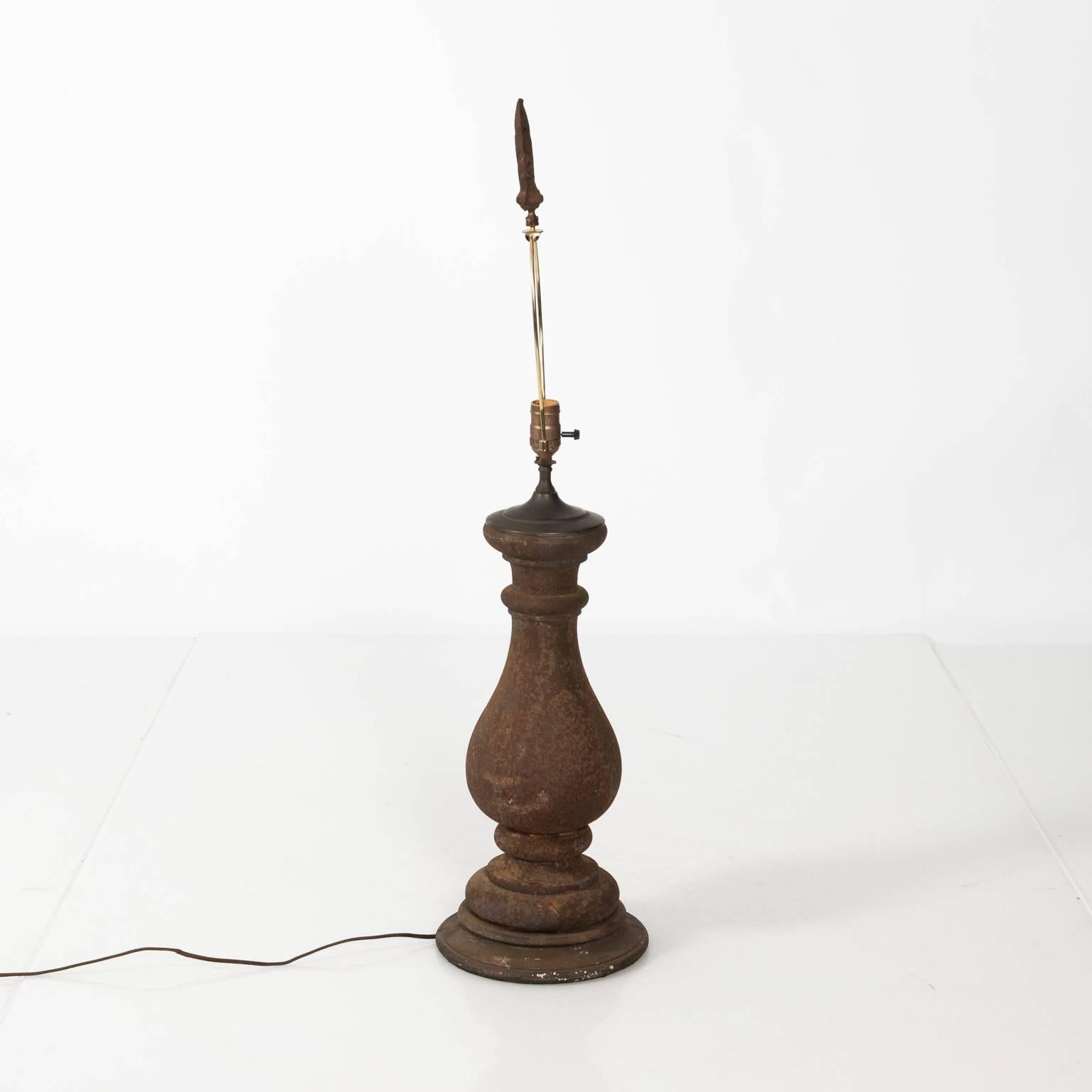 Pair of Cast Iron Baluster Lamps 8