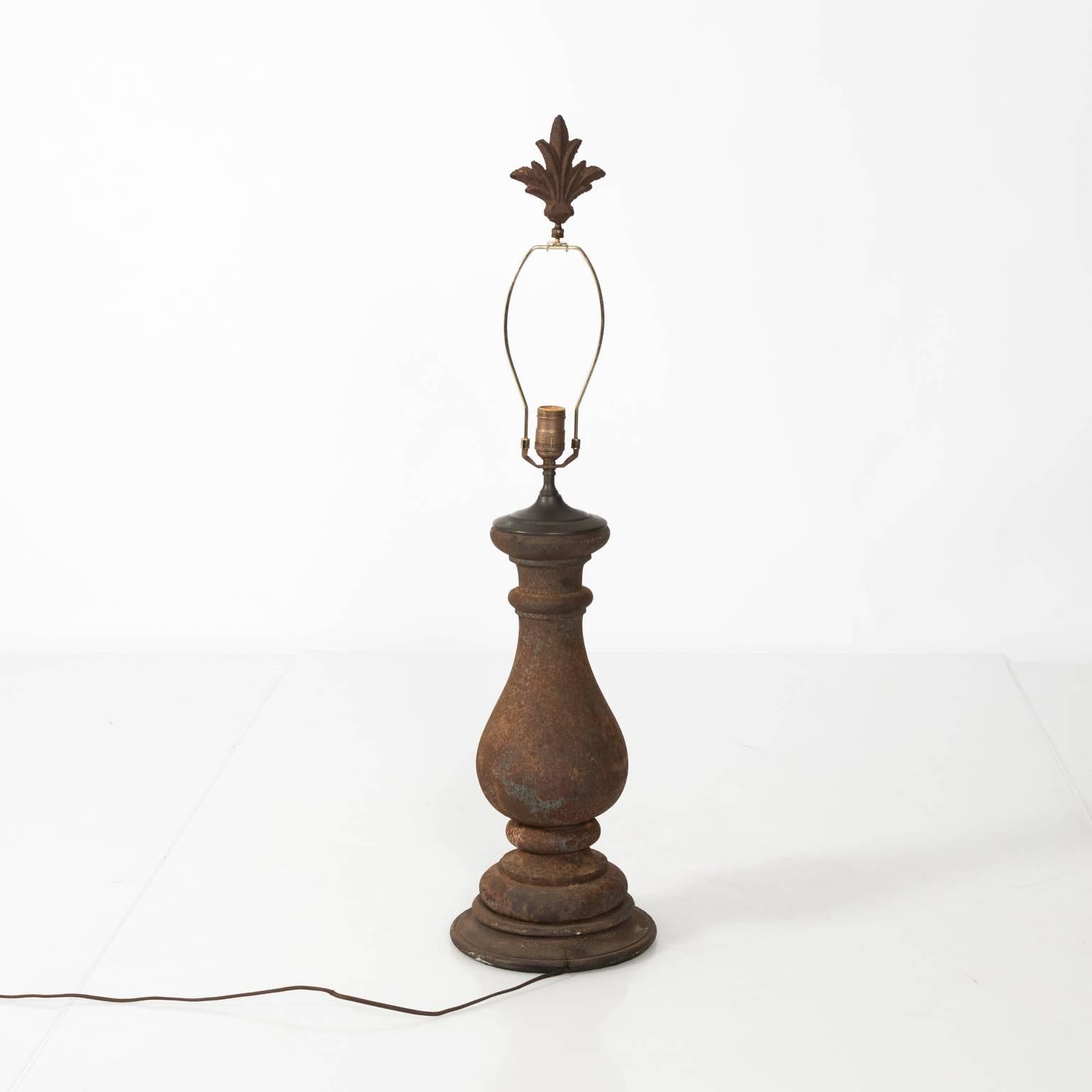 Pair of Cast Iron Baluster Lamps 9