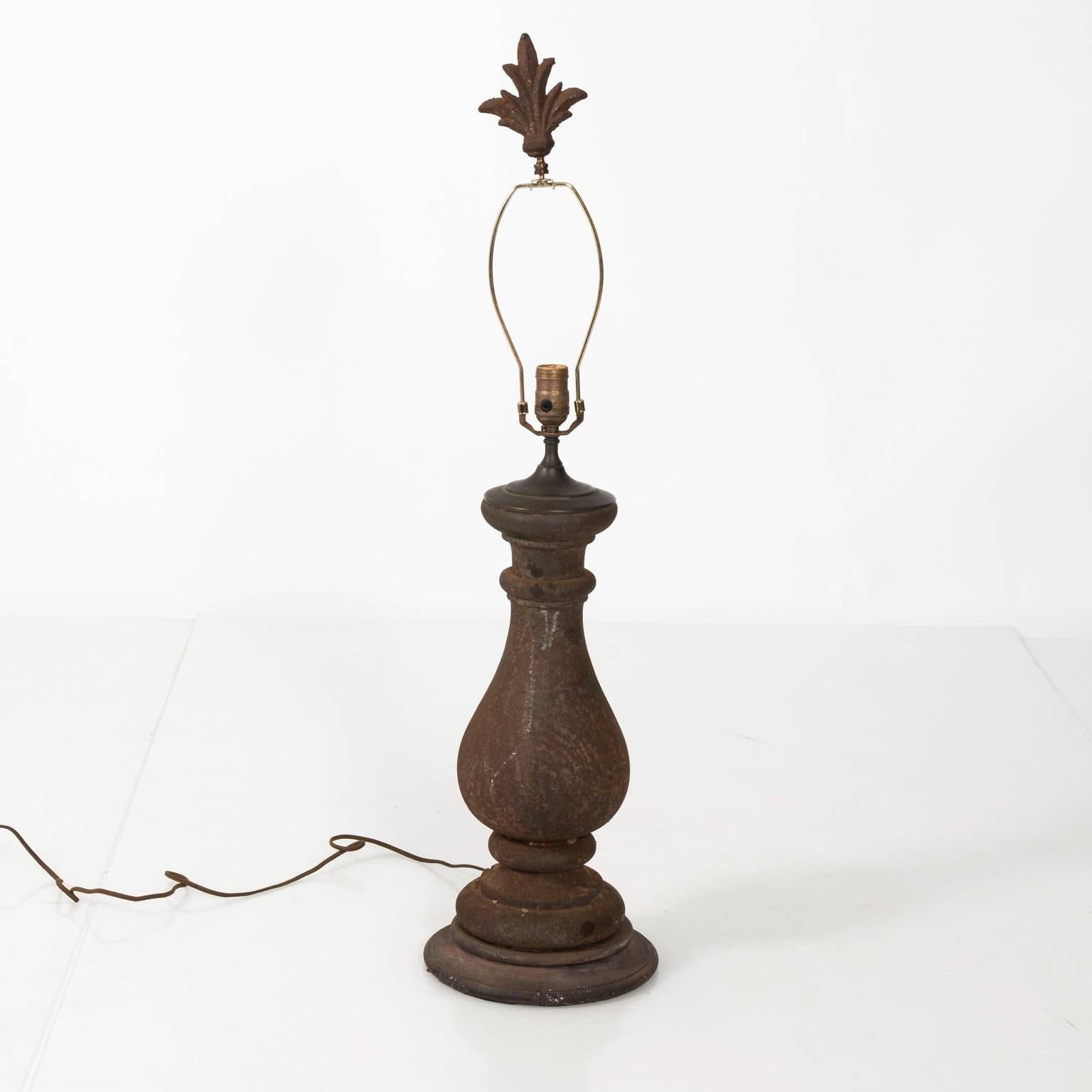 Pair of Cast Iron Baluster Lamps 10