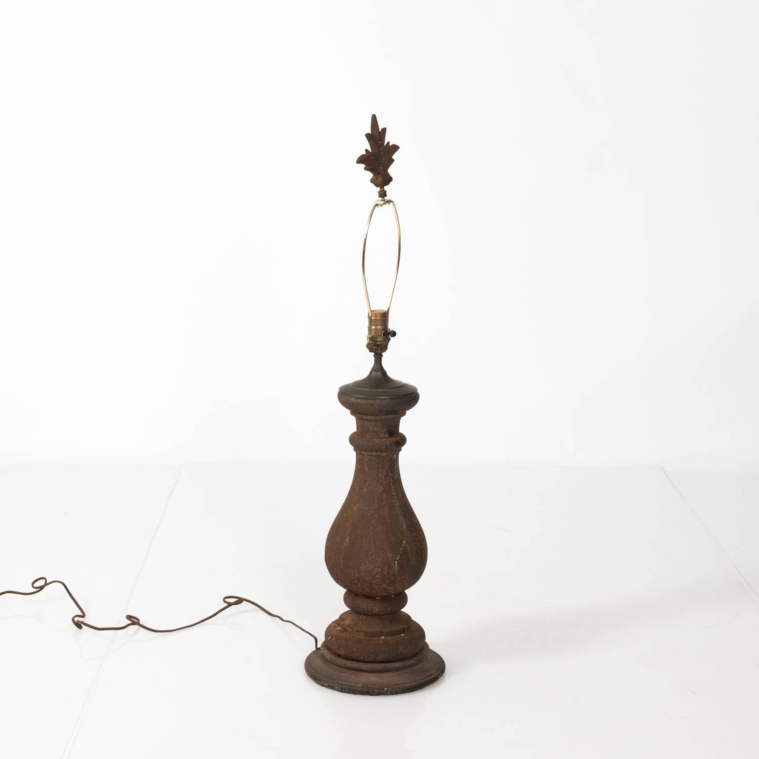 Mid-20th Century Pair of Cast Iron Baluster Lamps