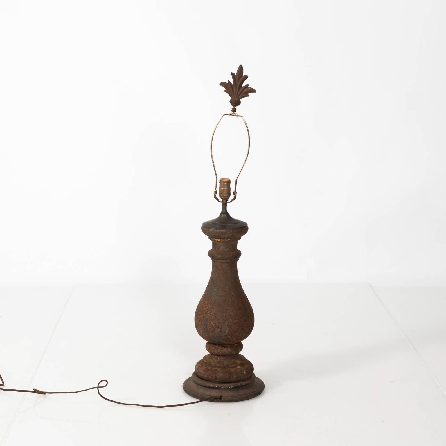 Pair of Cast Iron Baluster Lamps 2